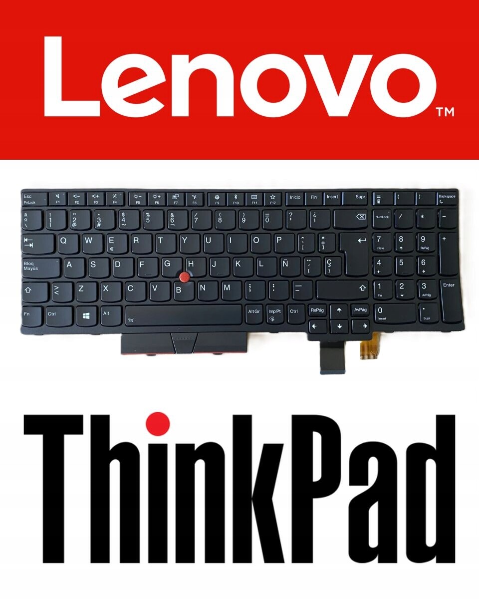 Klávesnice pro notebooky Lenovo ThinkPad T580/P52s španělsky Qwerty 01HX229