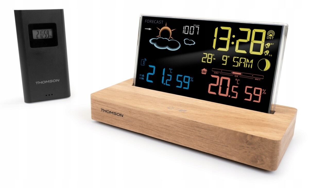 Meteorologická stanice s budíkem Předpověď počasí a fáze měsíce Thomson CT610