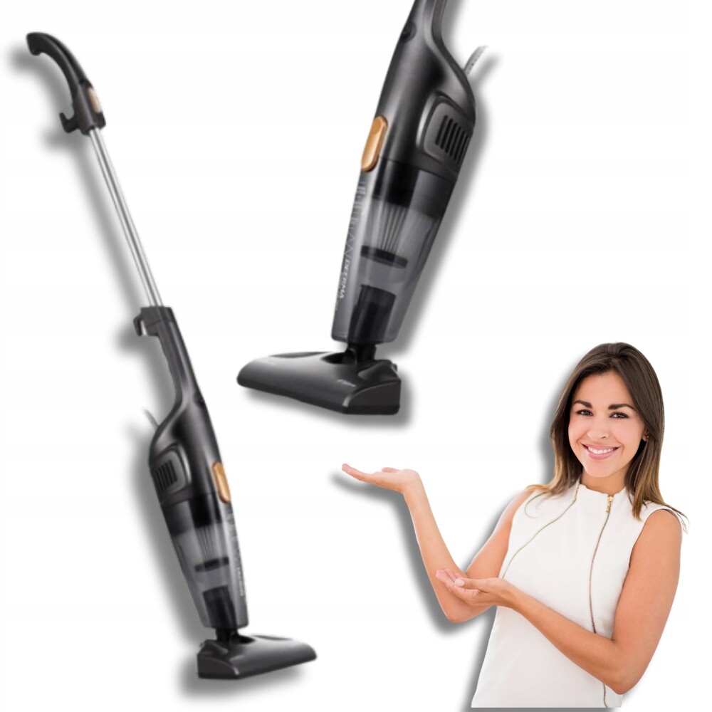 Výkonný Tyčový vysavač domácí ruční vysavač 600 W, kabelový Hepa filtr, Černý