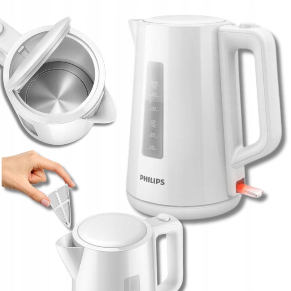 Bílý elektrický Vačkovač Philips kovový 2200 W s mikrosíťkou Filtrem