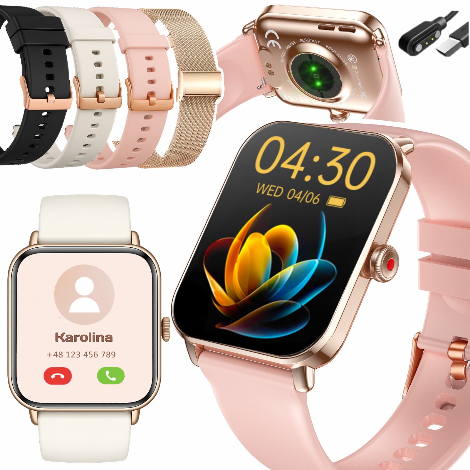 Chytré Hodinky Dámské Hodinky Hovory Menu Polské Zdraví Puls Sport 4 Řemínky