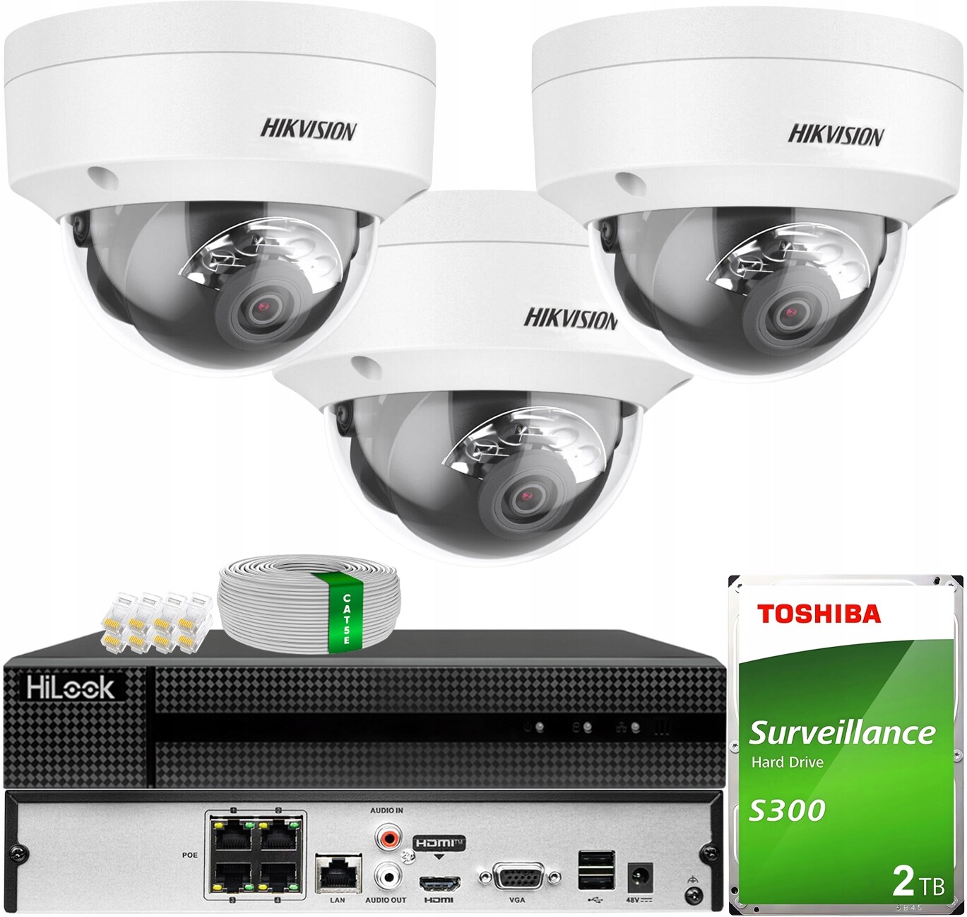 Monitorování na 3 Ip Kamery 4MPX Smart Hybrid Light Hikvision Aplikace 2TB