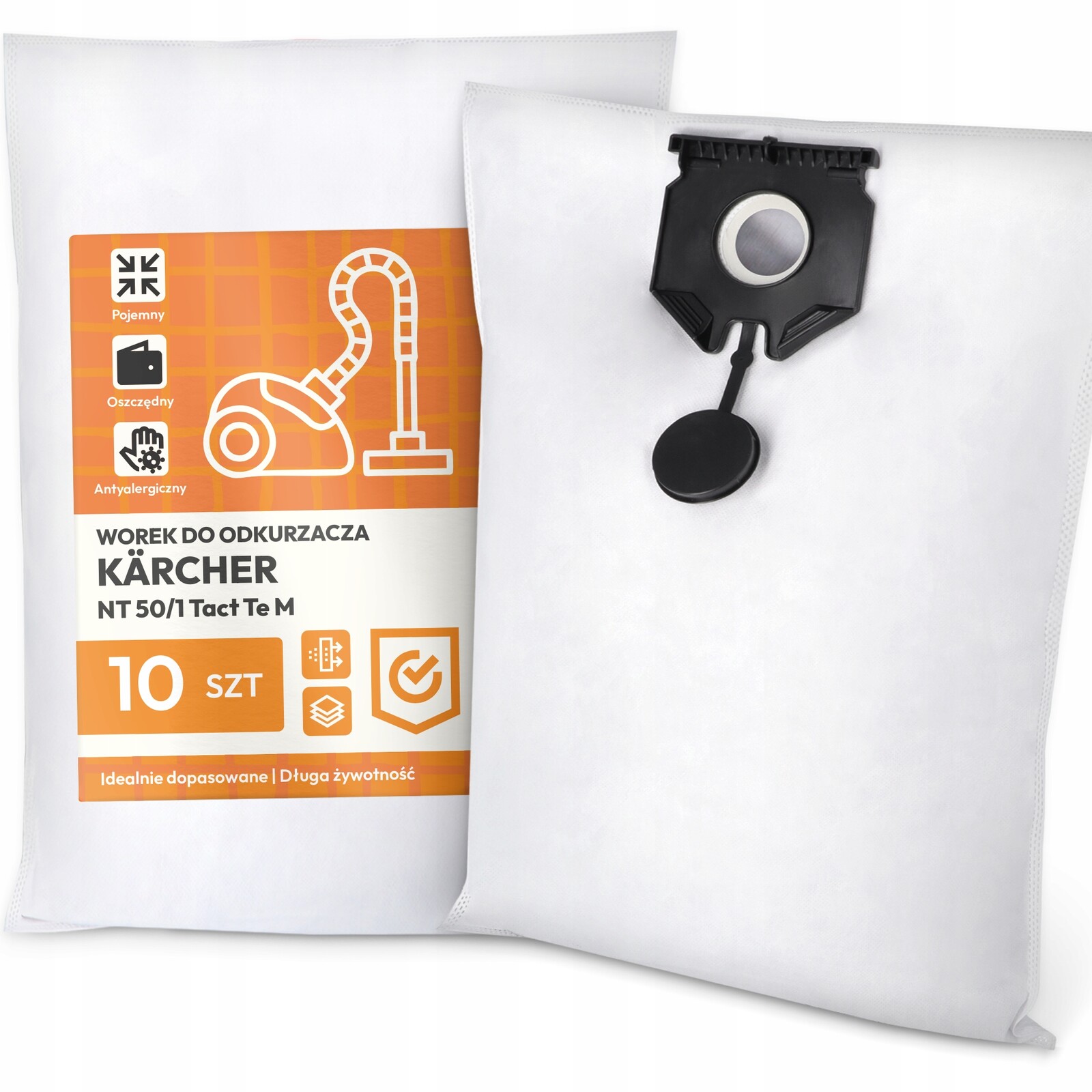 10 x Sáček Do Vysavače Kärcher Nt 50/1 Tact Te M Syntetický Odolný Sáčky