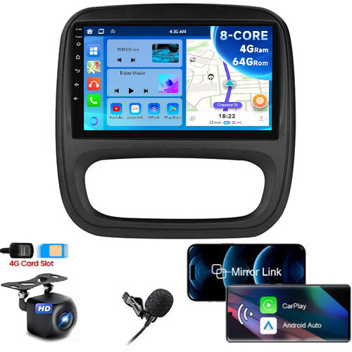 Android Rádio Opel Vivaro B Renault Trafic 3 2014-2021 Carplay 4/64GB Sim