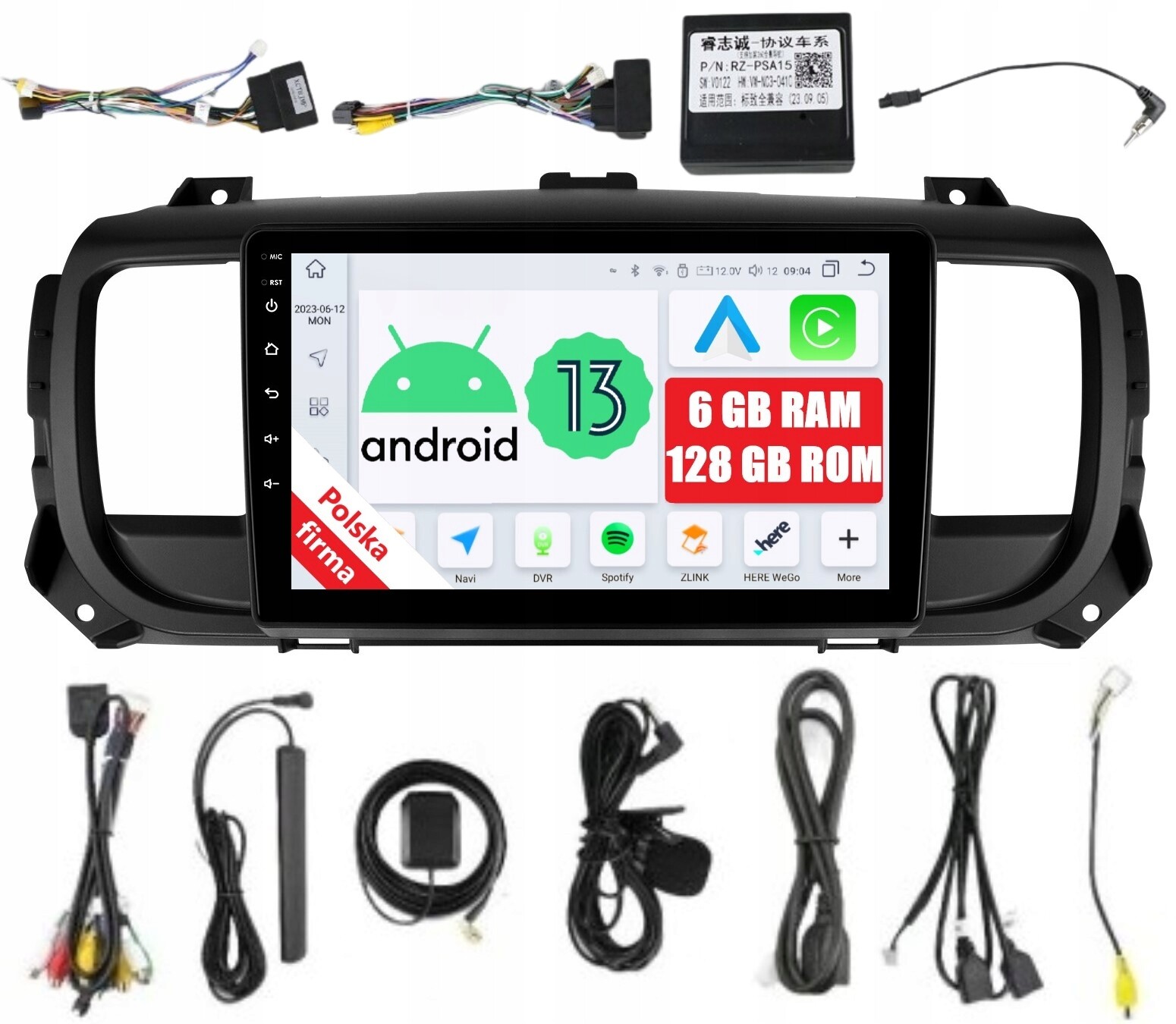 Rádio Android Peugeot Expert III Citroen Jumpy III 6/128 Gb Dsp Carplay Lte