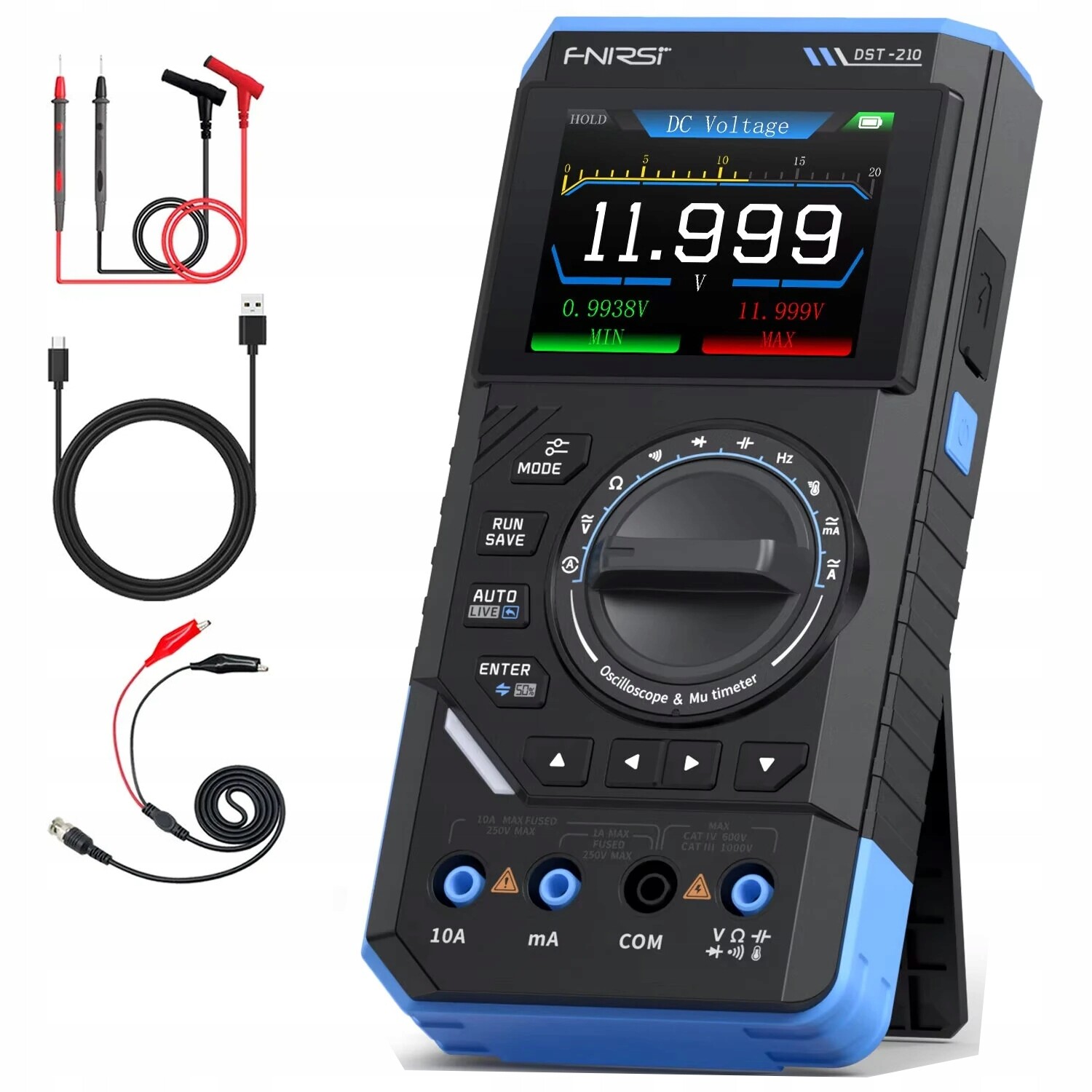 Ruční multimetr Fnirsi DST-210 3v1 osciloskopový multimetr, generátor signálů