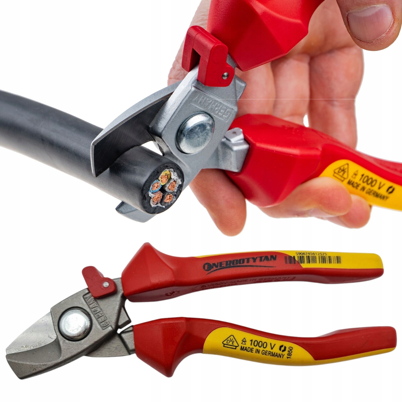 Izolované nůžky pro stříhání kabelů 50 mm2 180 mm 1000 V Vde Germany EW7