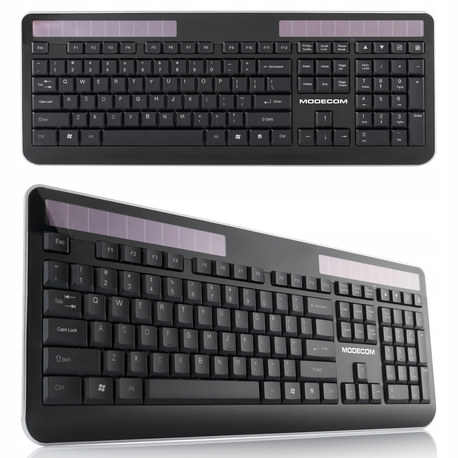 Bezdrátová Klávesnice Modecom MC-SK1 Solární Panely Ultra Tenká