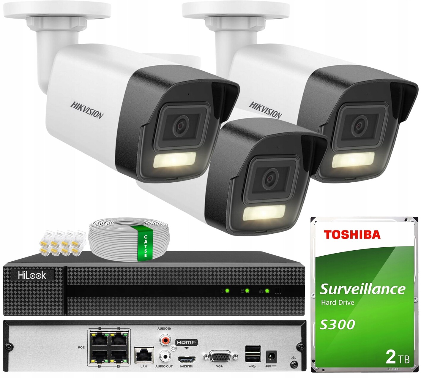 Ip monitoring 6MPx Hikvision Chytré hybridní světlo 3x DS-2CD1061G2-LIU 2TB
