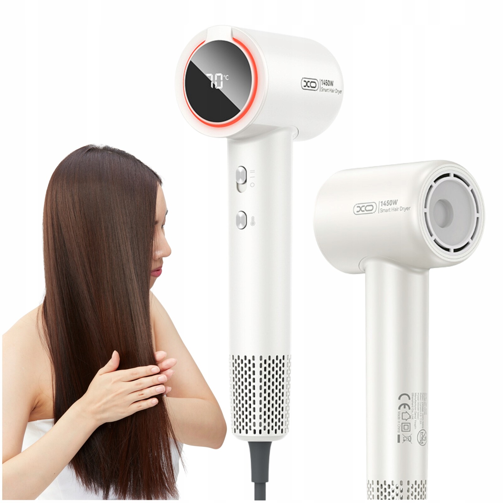 Xo Vysoušeč vlasů 1450W Ionizace Studený vzduch Led 3 režimy teploty