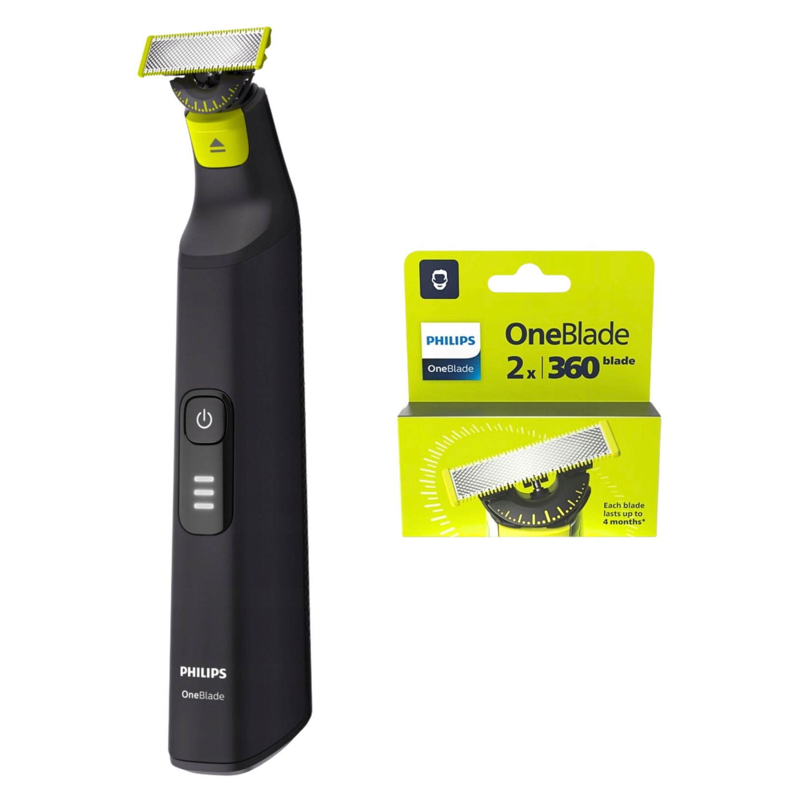 Elektrický strojek Phillips OneBlade Pro 360° QP6542/15 2 čepele Bonus