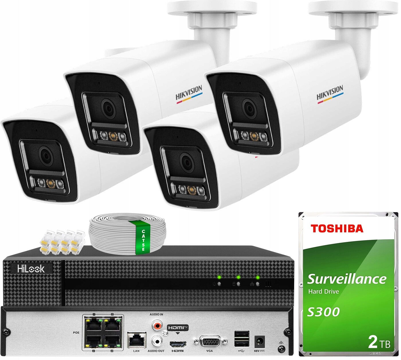 Monitorování pro 4 Ip kamery 6MPX Smart Hybrid Hikvision ColorVu 2TB