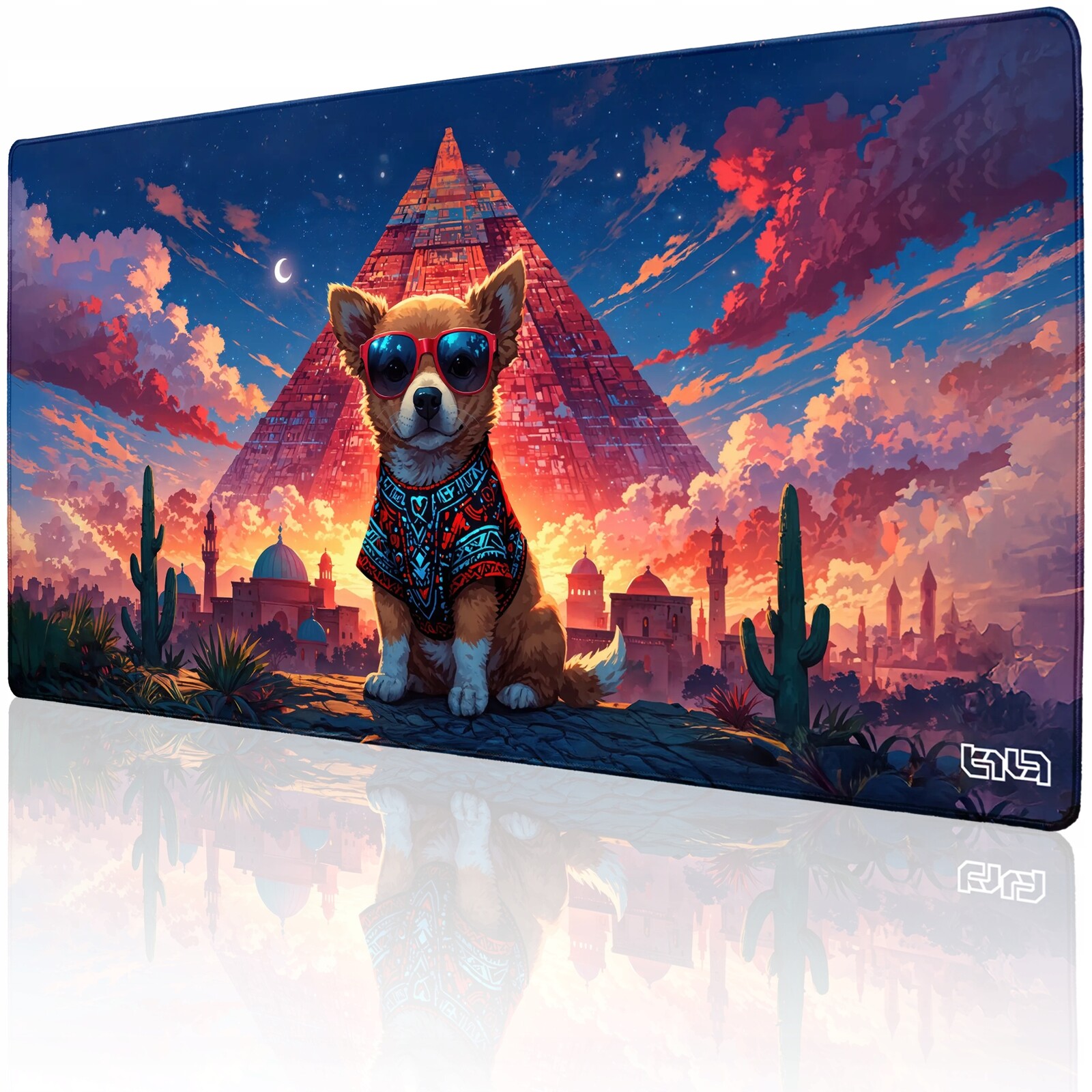 Podložka Pod Myš Myšku Corgi a pyramida 100x50 Tilt Pro hráče XL