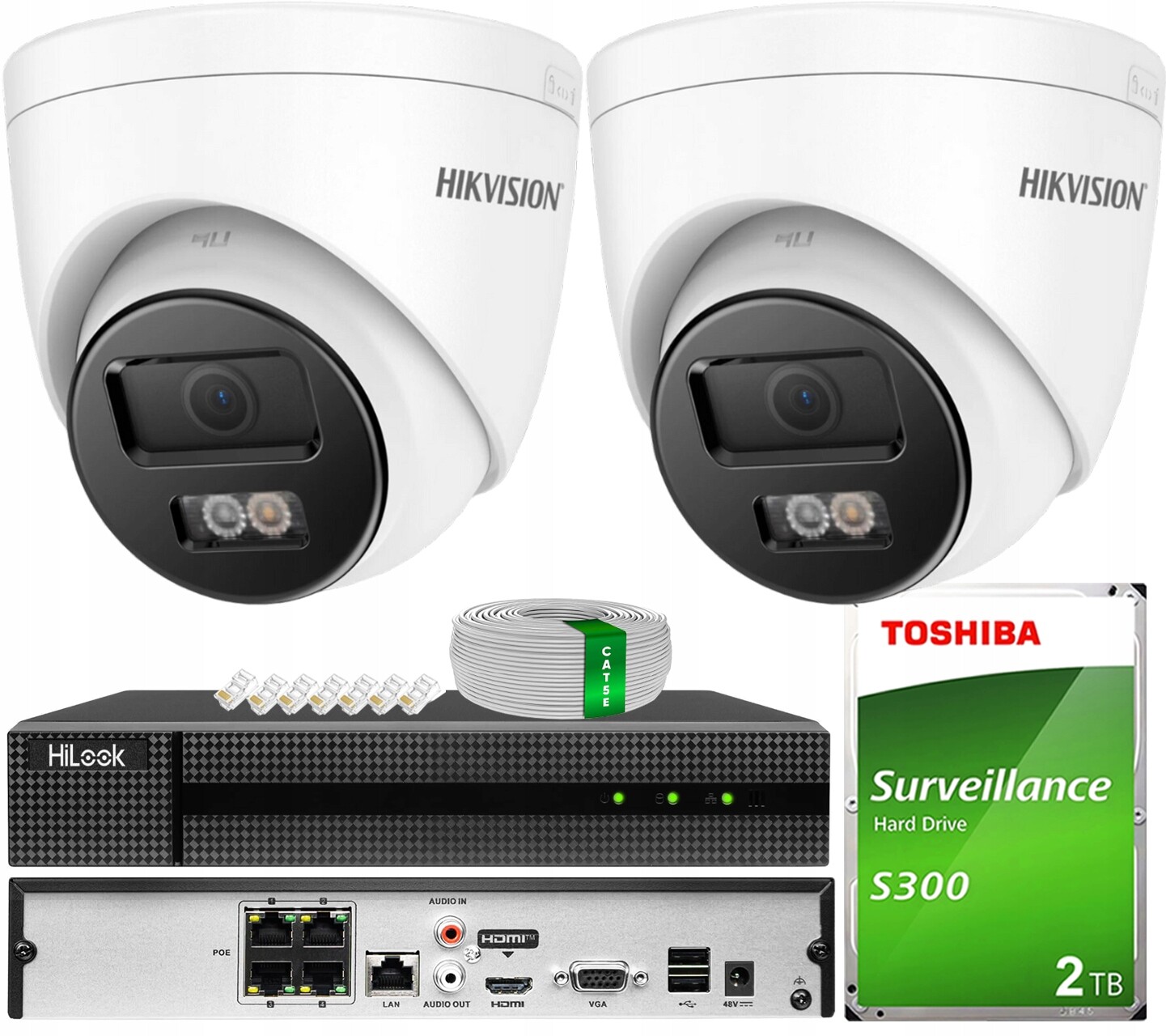 Monitorování na 2 Ip Kamery 6MPX Smart Hybrid Light Hikvision Aplikace 2TB