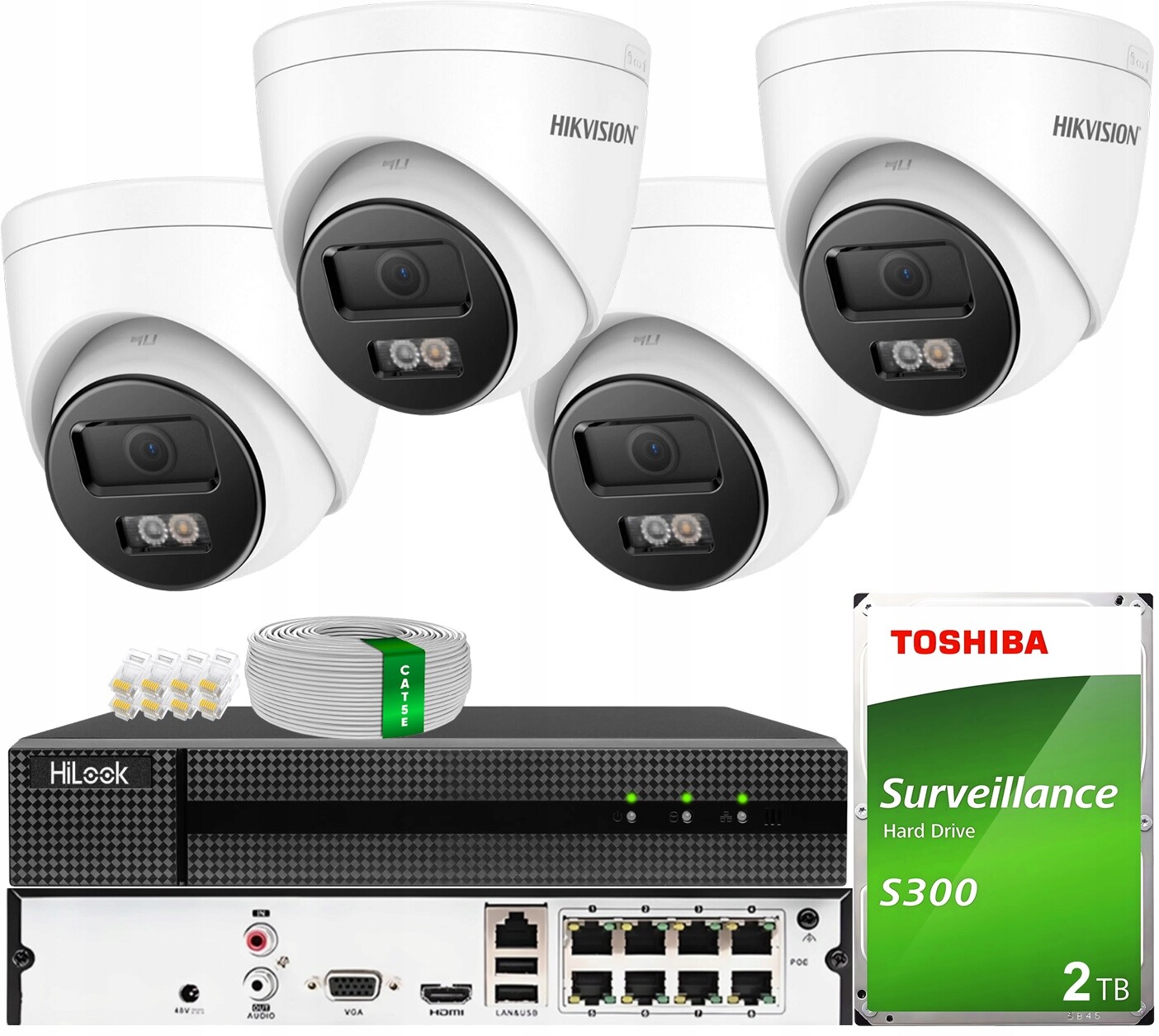 Ip monitorování 4 kamery 6MPx Hikvision Externí PoE rekordér Disk 2TB