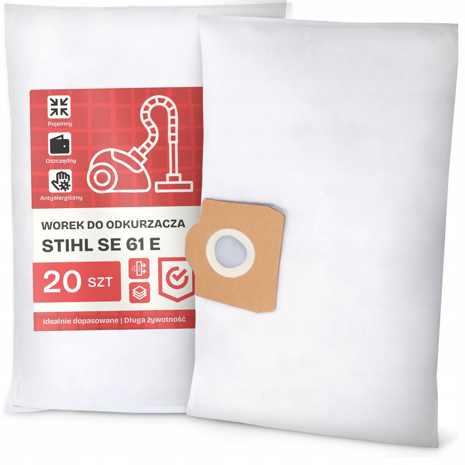 20 x Sáček Do Vysavače Stihl Se 61 E Syntetický Textilní Prostorný Sáčky