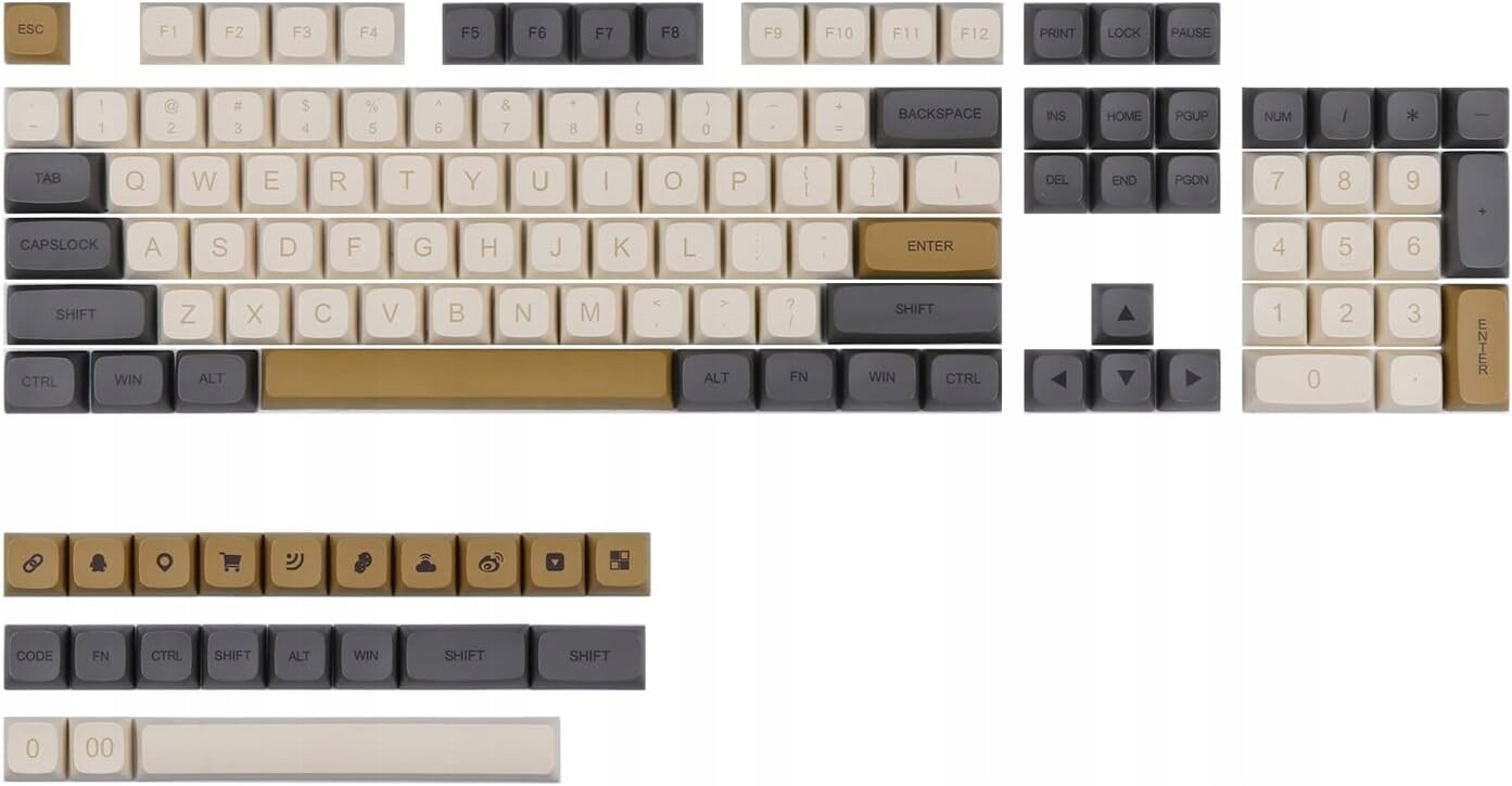 Epomaker Sada 124 kláves Xda pro mechanickou klávesnici Univerzální