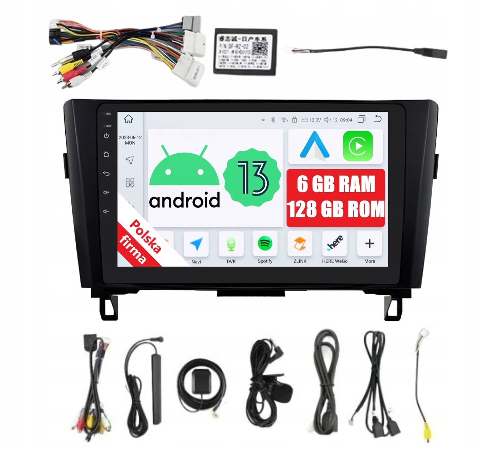 Rádio 2DIN Navigace Android Nissan Qashqai 2 II 6/128 Gb Dsp Carplay Lte