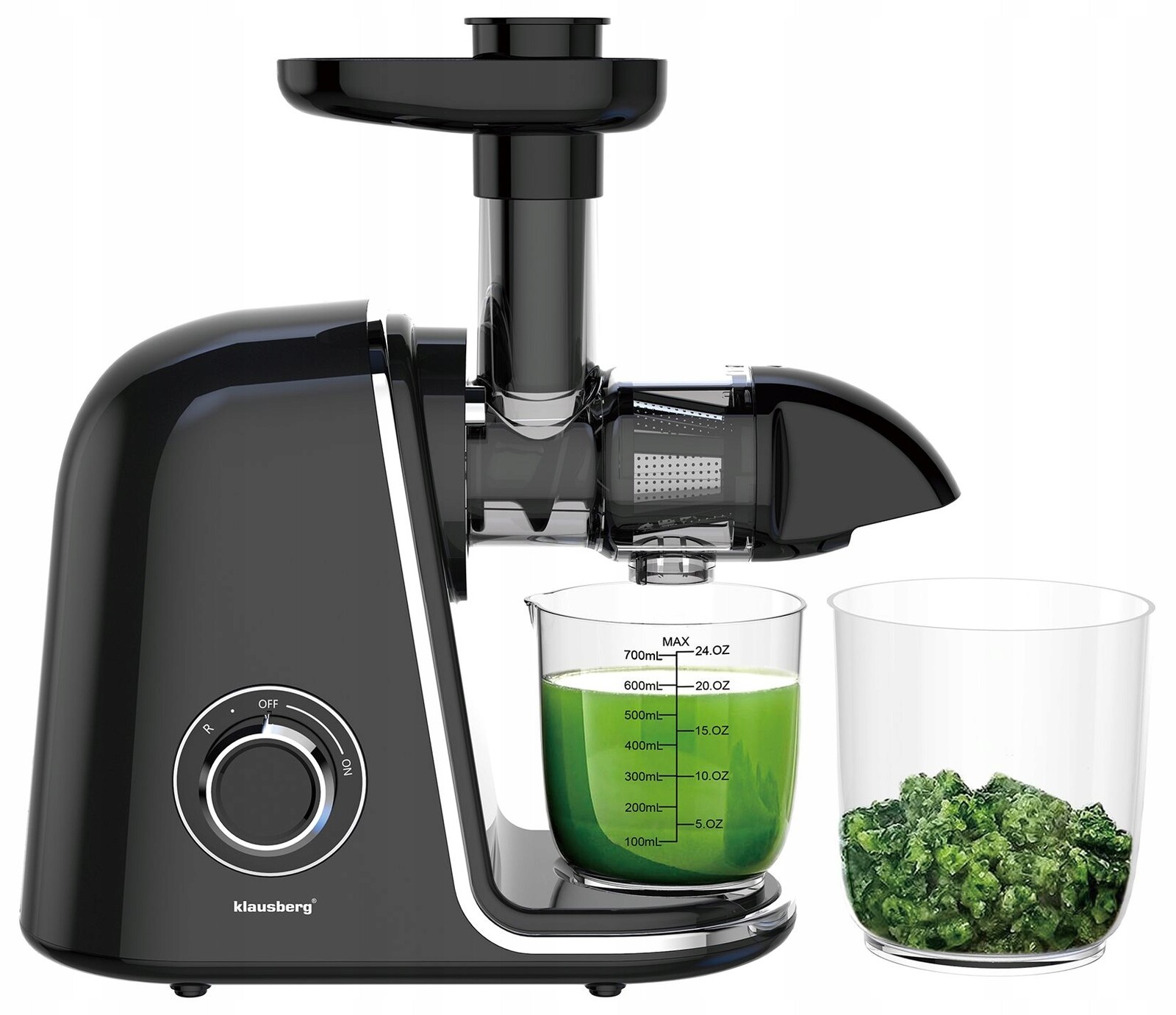 Pomaloběžný odšťavňovač 150 W, šťáva z zeleniny a ovoce Cold Press Klausberg 7866