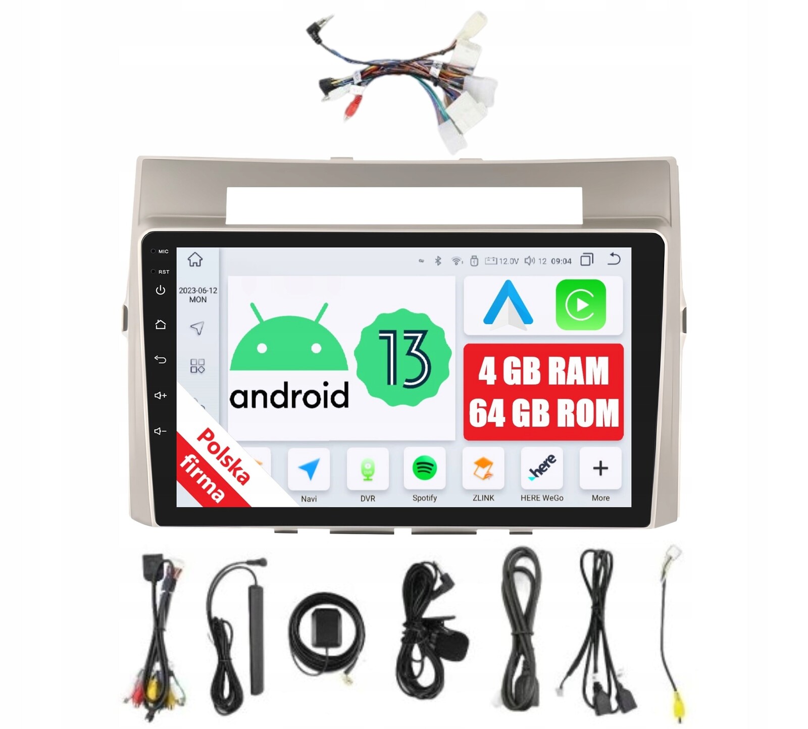 Rádio 2DIN Navigace Android Toyota Corolla Verso AR10 4 Gb Dsp Carplay Lte