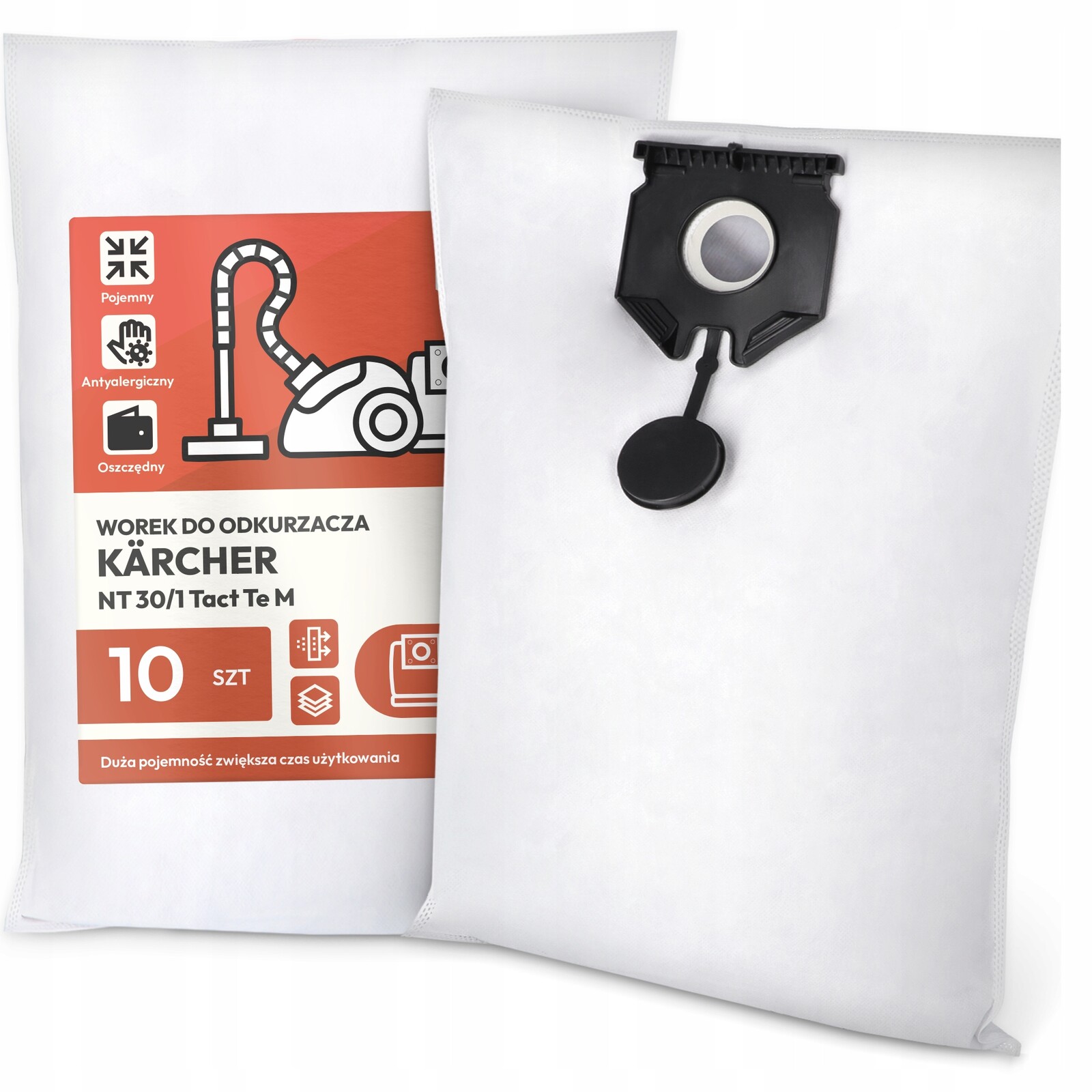 10 x Sáček Do Vysavače Kärcher Nt 30/1 Tact Te M Syntetický Odolný Sáčky