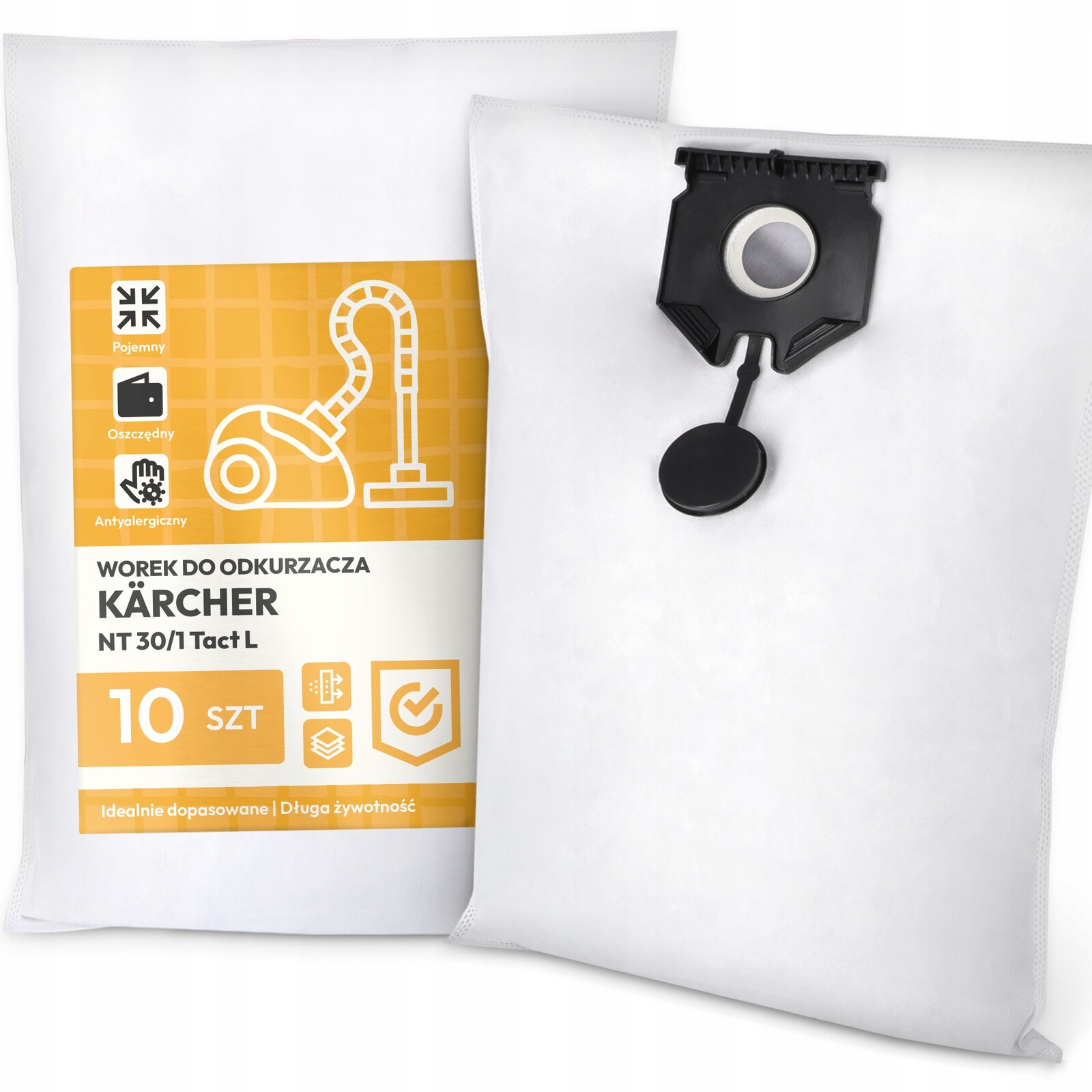 10 x Sáček Do Vysavače Kärcher Nt 30/1 Tact L Syntetický Odolný Sáčky