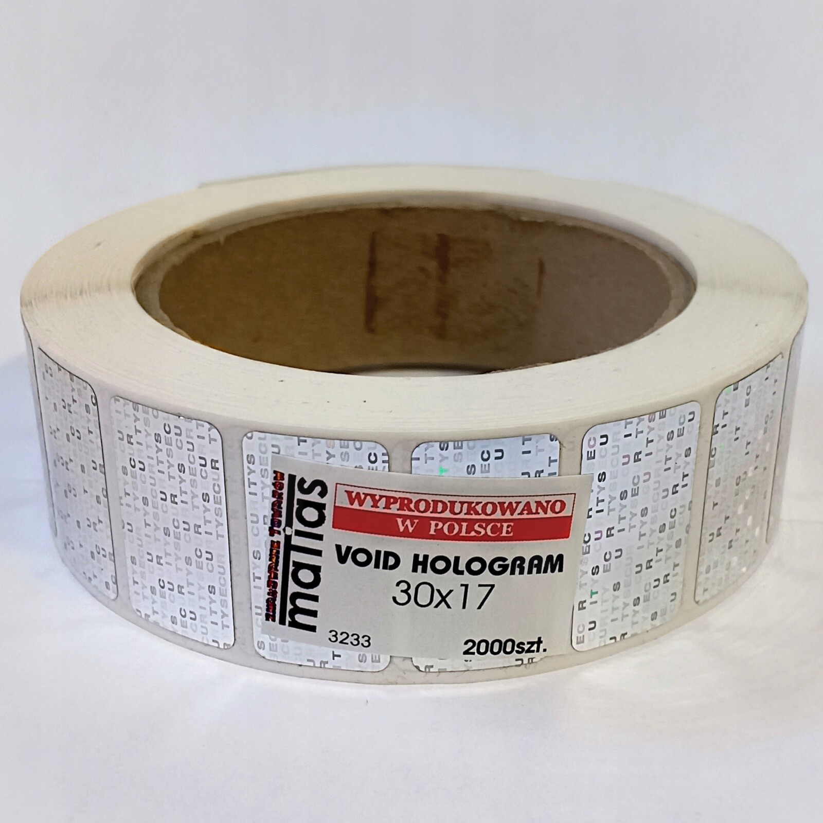 Plomby záruční Void Stříbrné Holografické 31x17 2000 ks