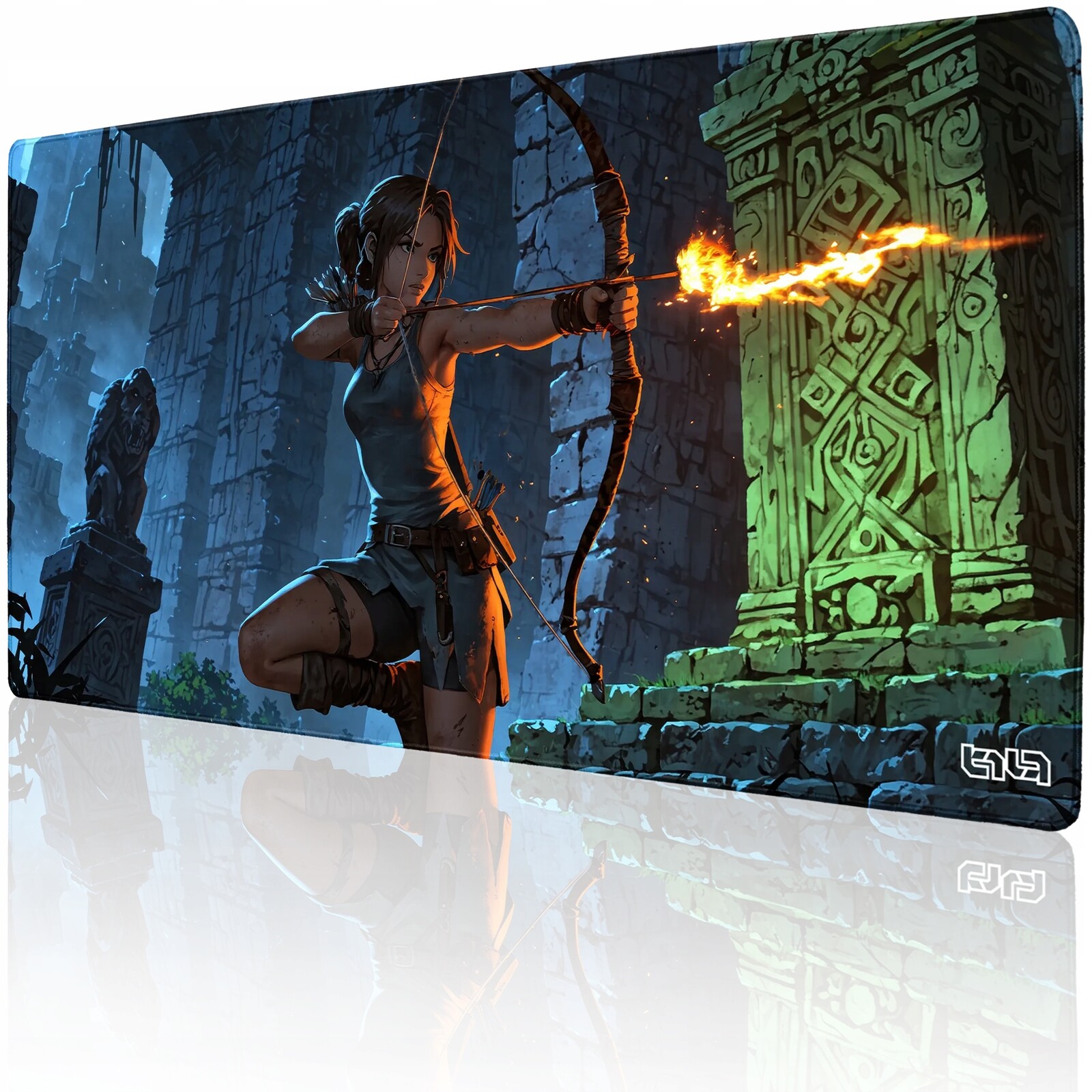 Podložka Pod Klávesnici Ohnivá šípová 100x50 Tilt pro hráče Gaming