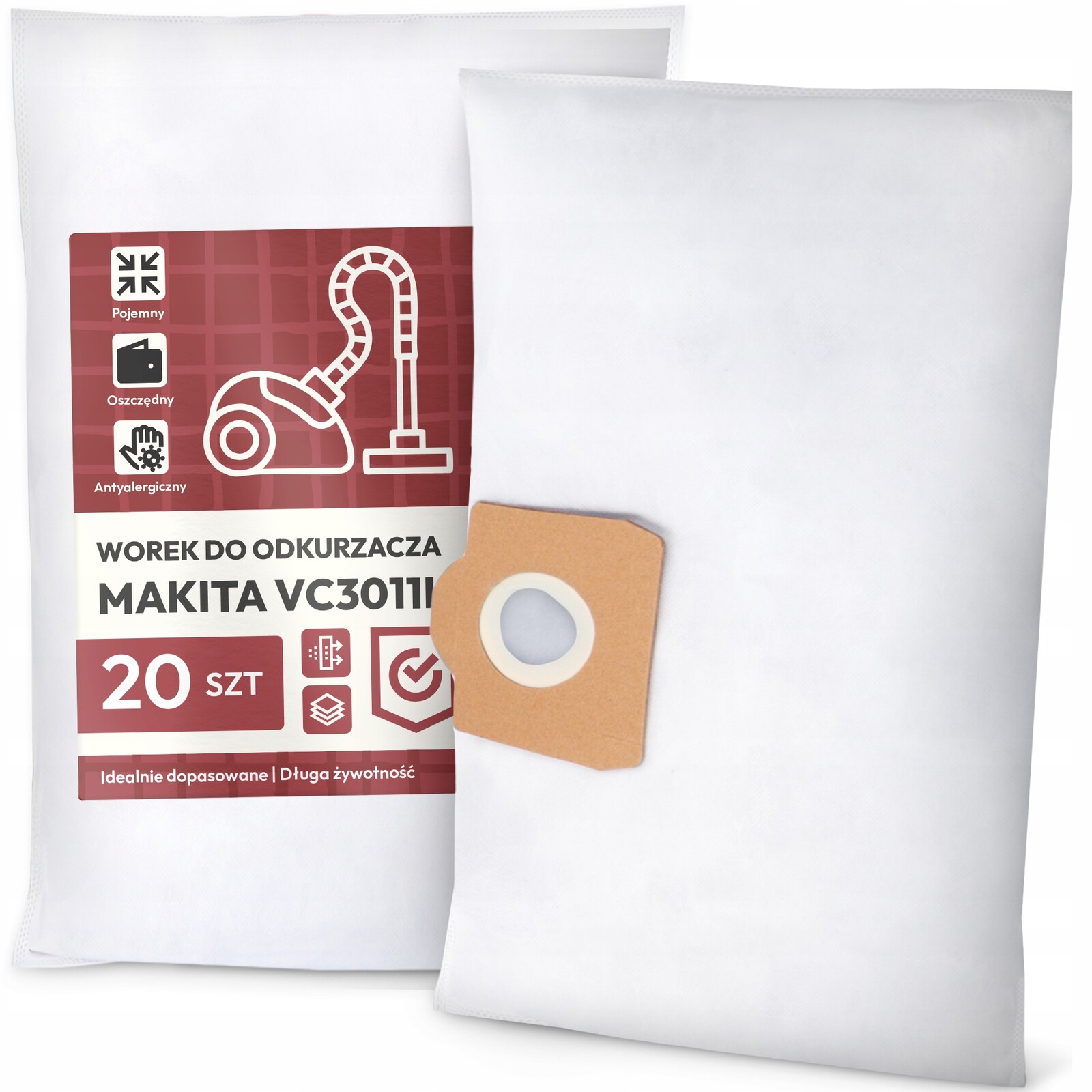 20 x Sáček do Vysavače Makita VC3011L Syntetický Textilní Prostorný Sáčky