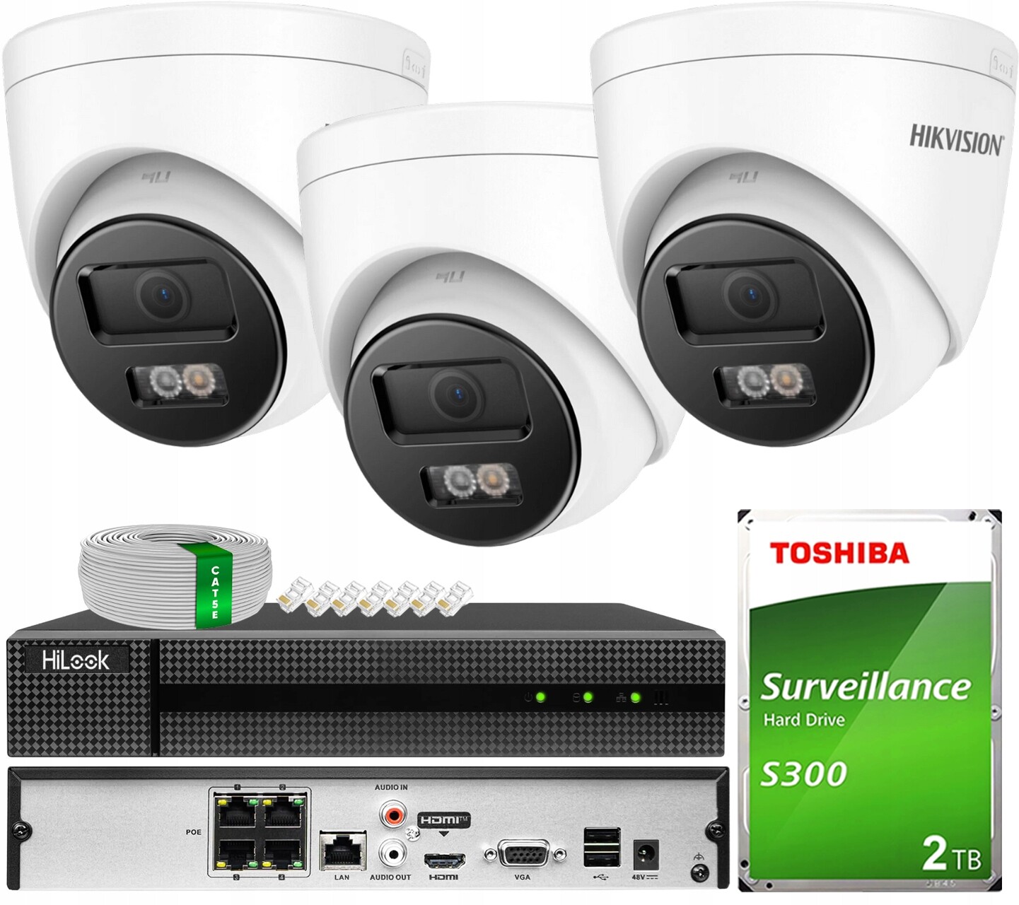 Ip monitoring 6MPx Hikvision Chytré hybridní světlo 3x DS-2CD1361G2-LIU 2TB