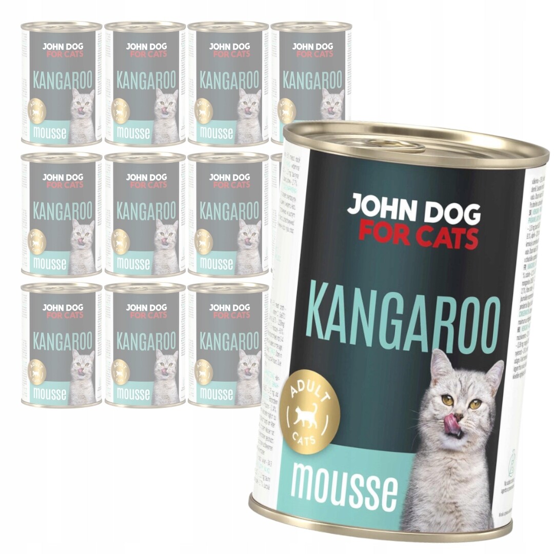 John Dog For Cats 24x400g Vlhké Krmivo pro dospělé kočky Mix 6 příchutí