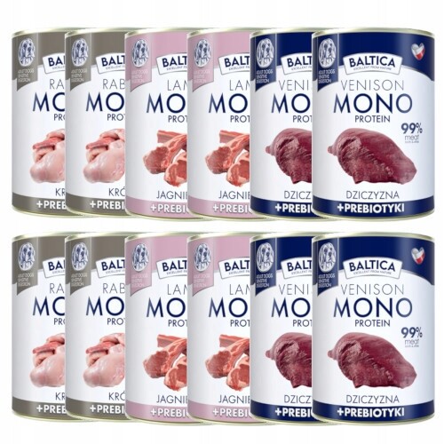 Baltica Nutraceutic Krmivo Mono mokré MIX 3 příchutí 12x400g