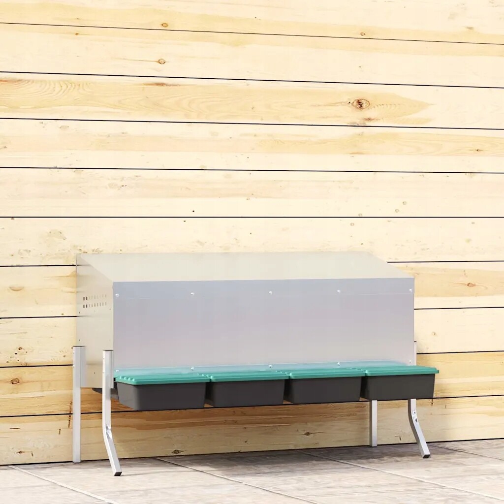 vidaXL Hnízdní kurník se 3 komorami a nohama, pozinkovaná ocel