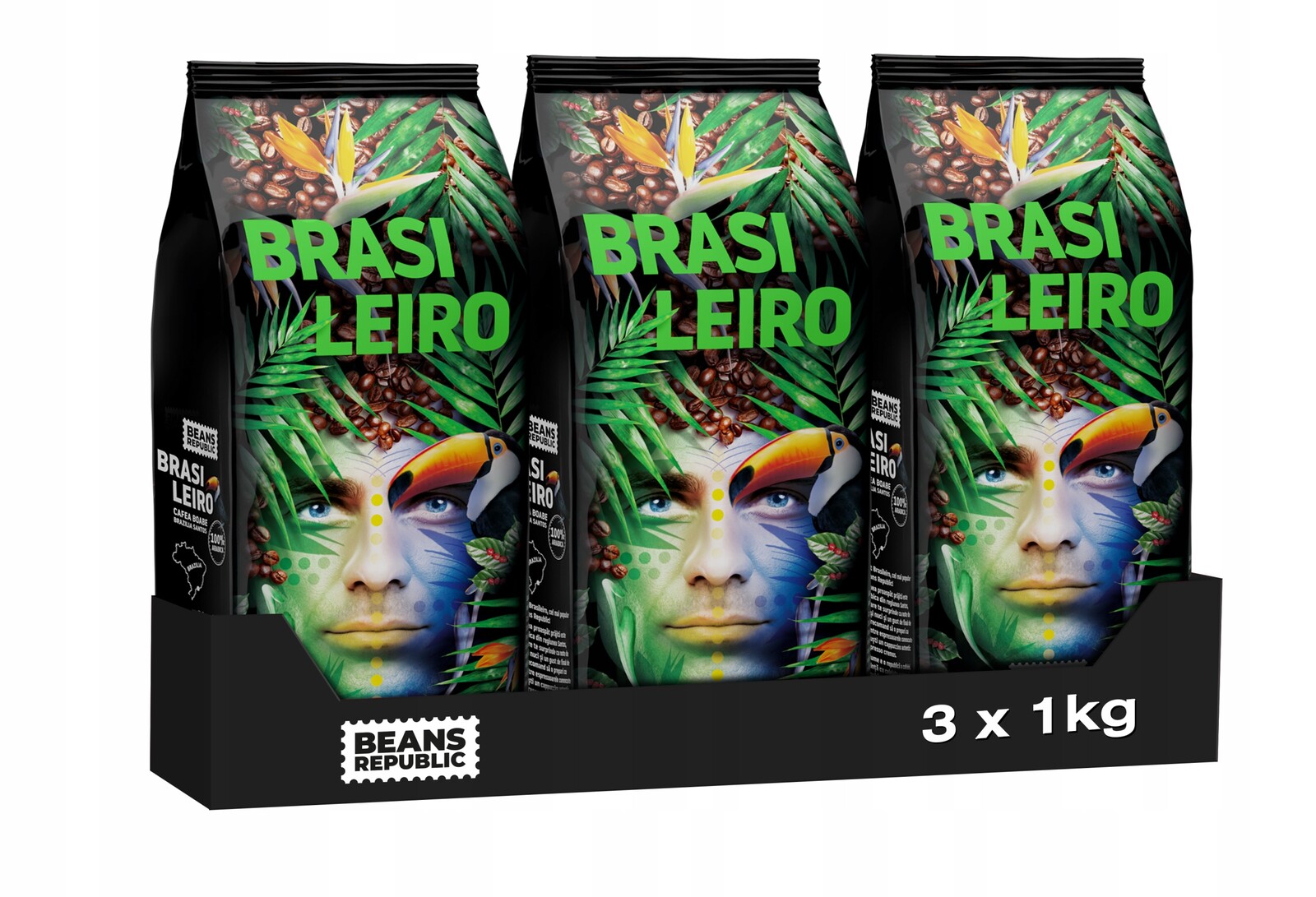 Káva zrnková Beans Republic Brasileiro 100% Arabica 3x1 kg