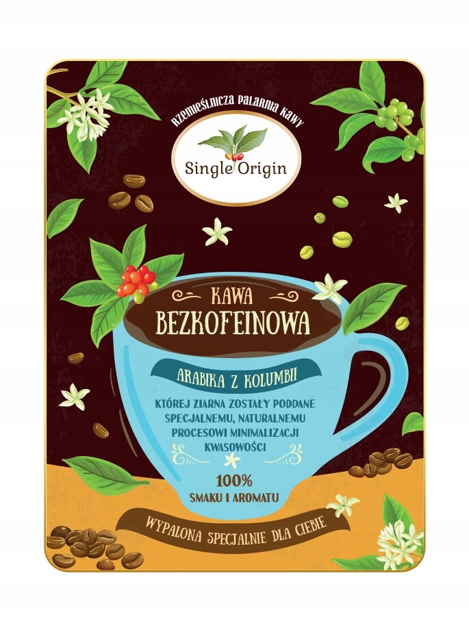 Káva bez kofeinu Kolumbie Single Origin 1000 g