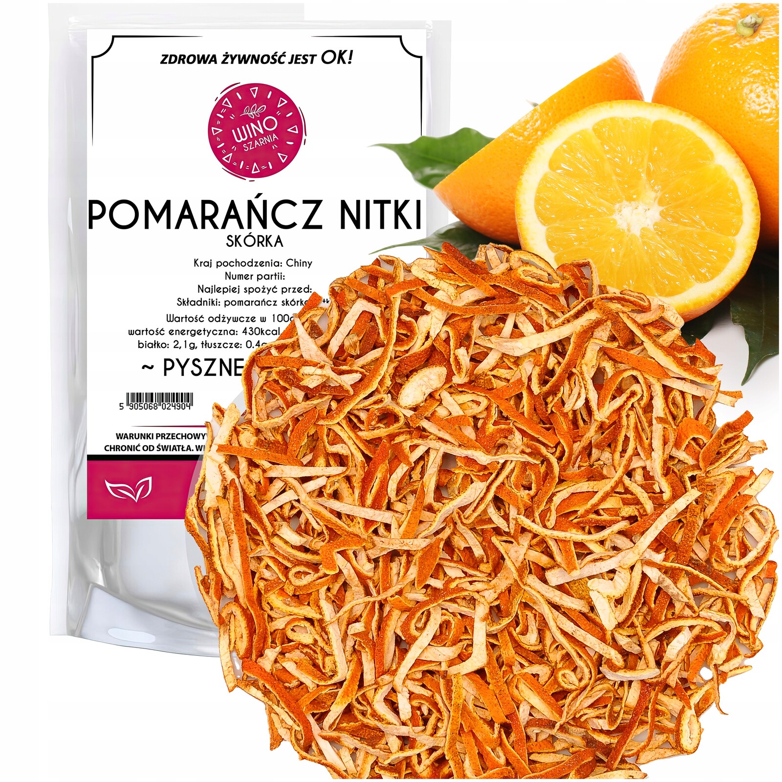 Pomeranč Sušená kůra Nudličky Jedlé Ovoce Na Pivo Čaj Jogurtu 1kg