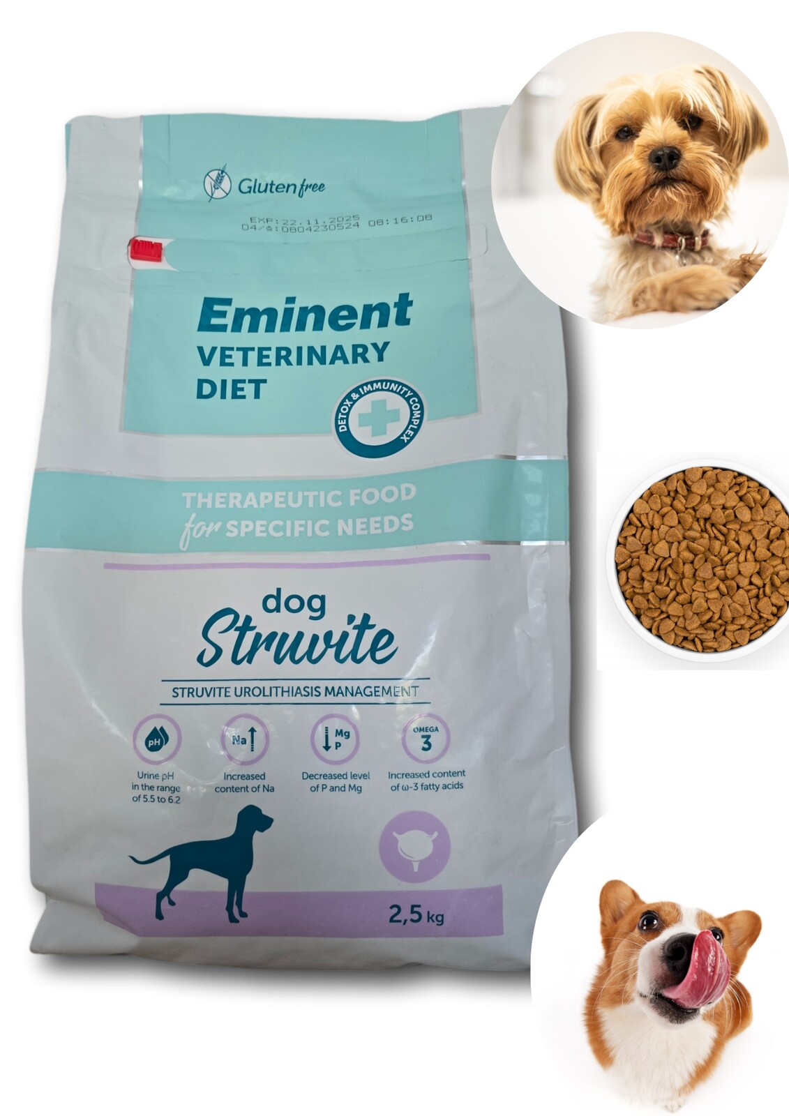 Eminent Vet Diet Dog Struvite 2,5kg ledvinové kameny se struvitovou urolitiázou psů