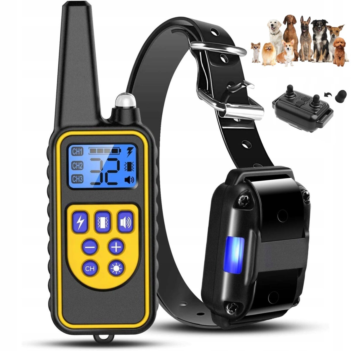 Zařízení Pro Kontrolu Štěkání Psa, Nastavitelný Měkký Obojek S Dálkovým Ovládáním