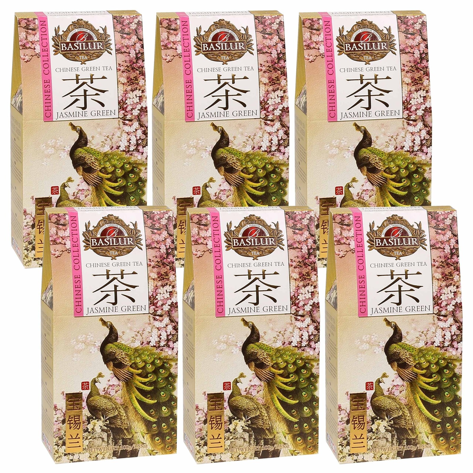 Basilur Chinese Green Tea Čínský zelený čaj s přídavkem jasmínu 100 g x 6