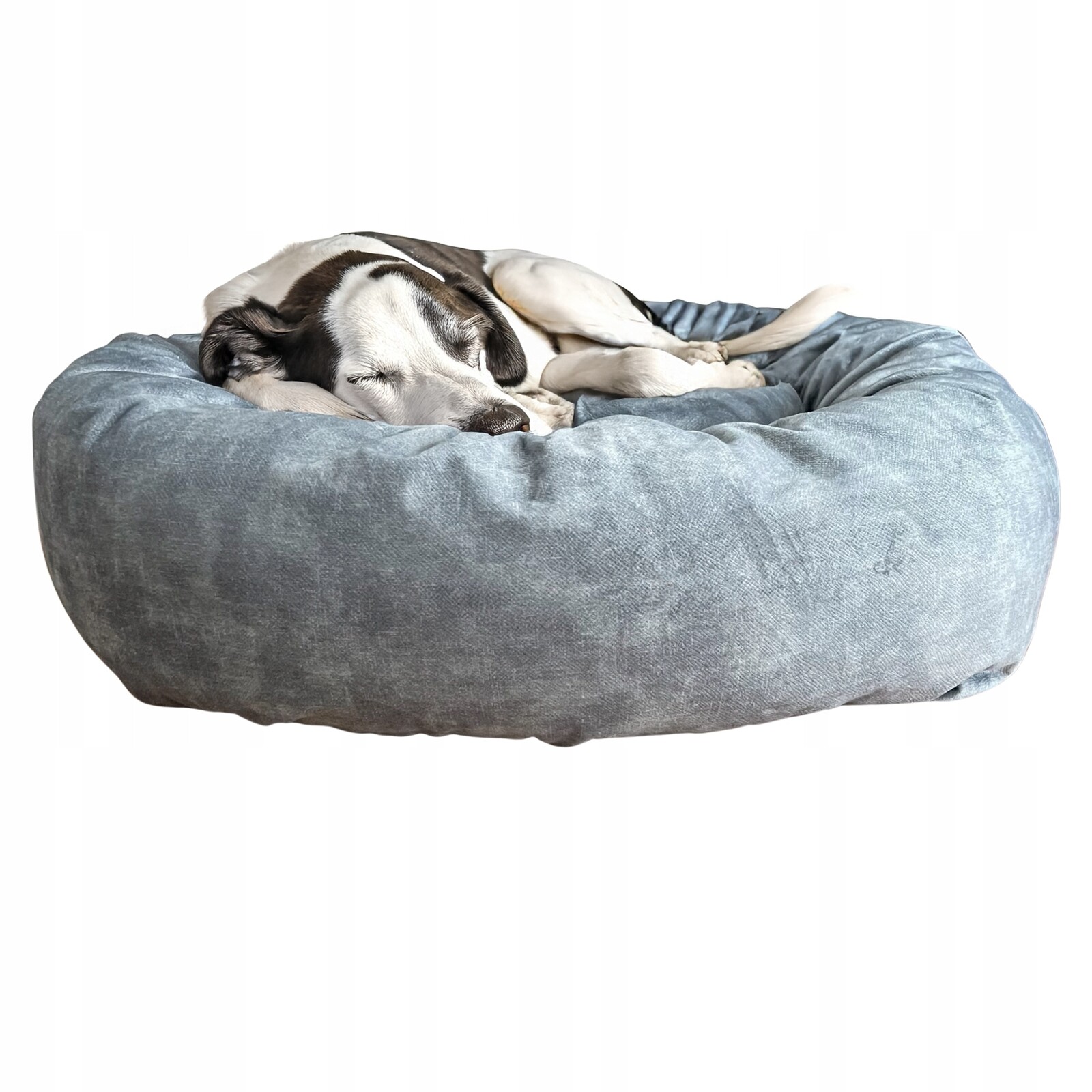 Pelíšek pro psa, kulatý pelíšek pro psa obláček šedý, 80 cm