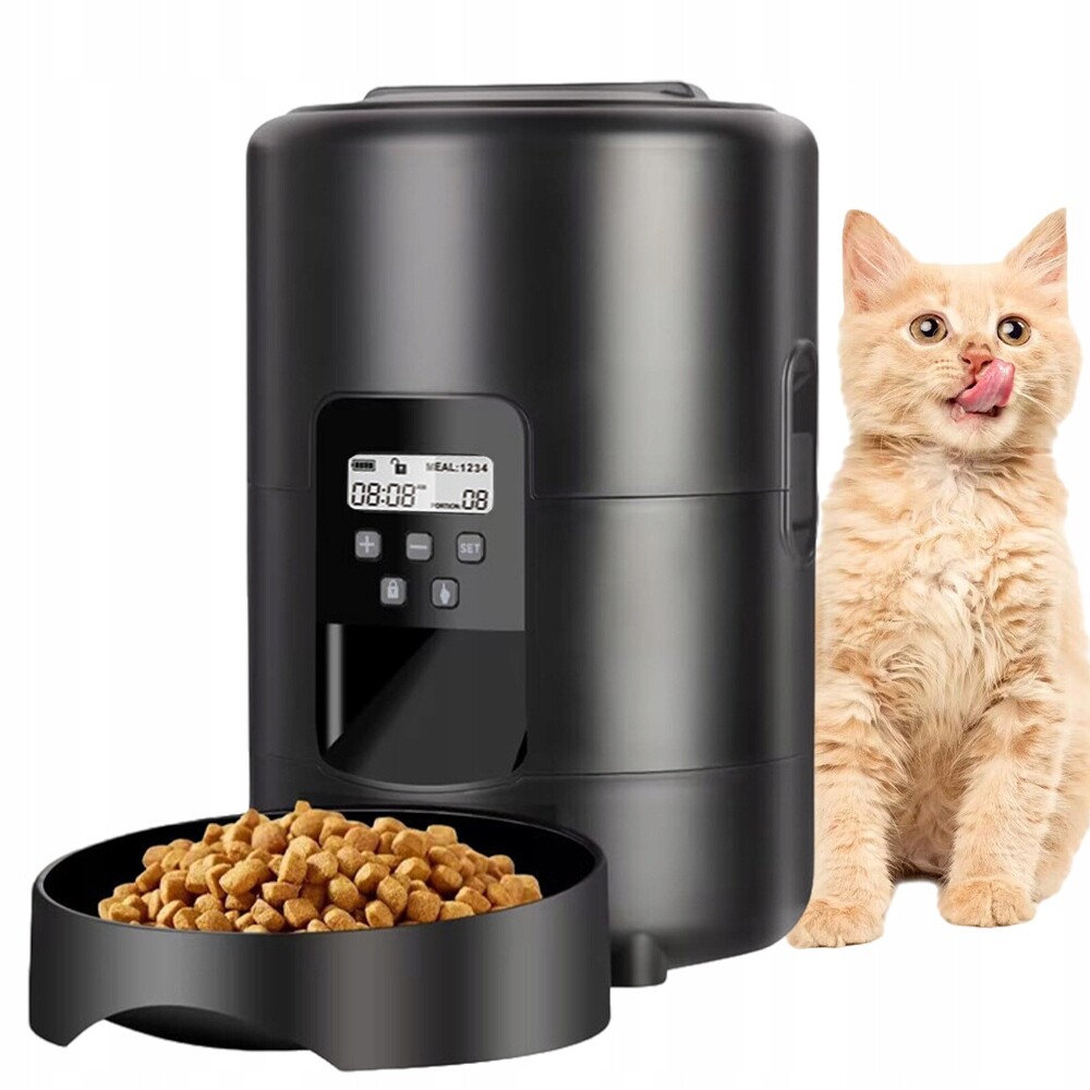 Automatický Dávkovač Krmící miska Pro Psa Kočku Černá 2L Podavač