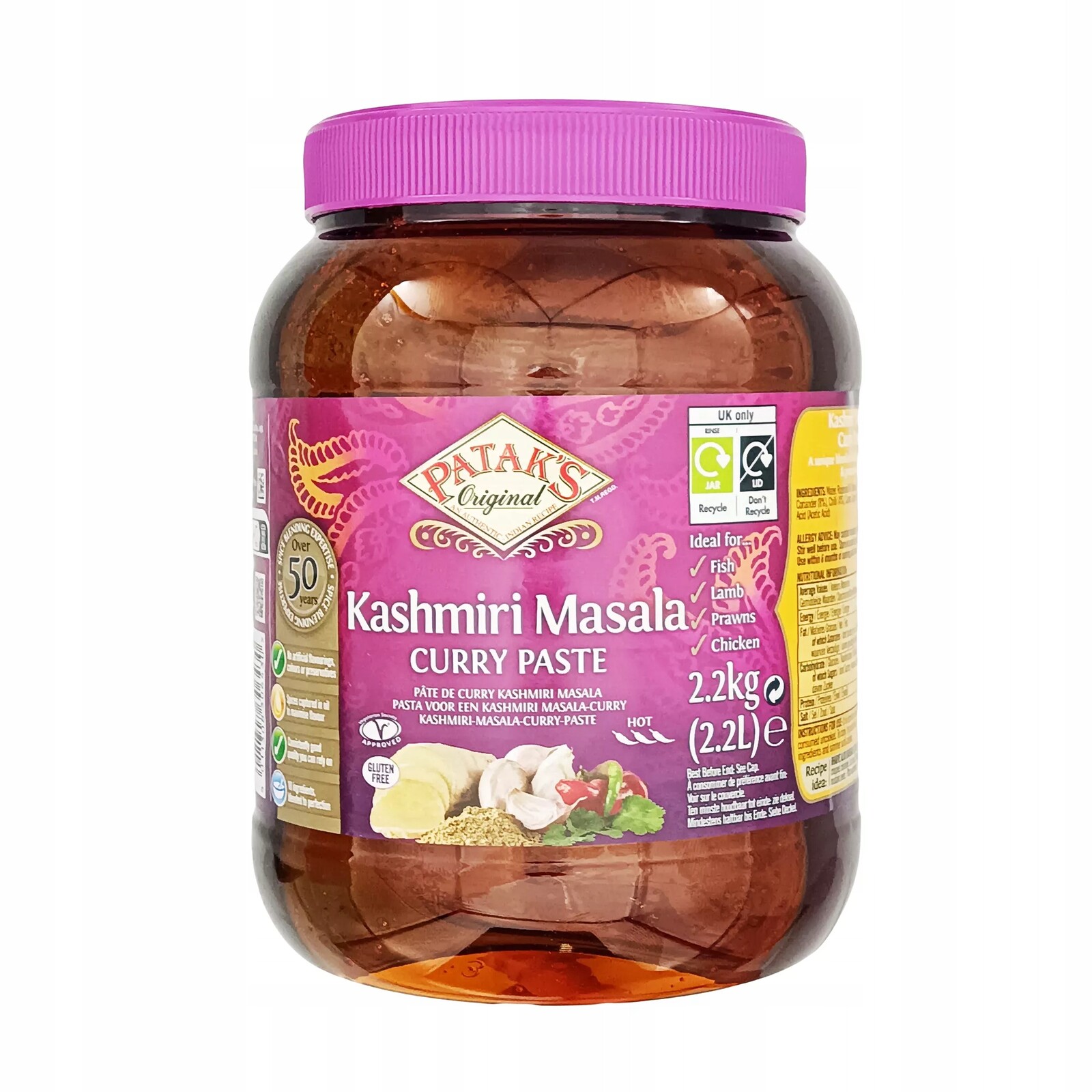 Indická pasta Kashmiri Masala Curry Paste Pataks 2,2 kg