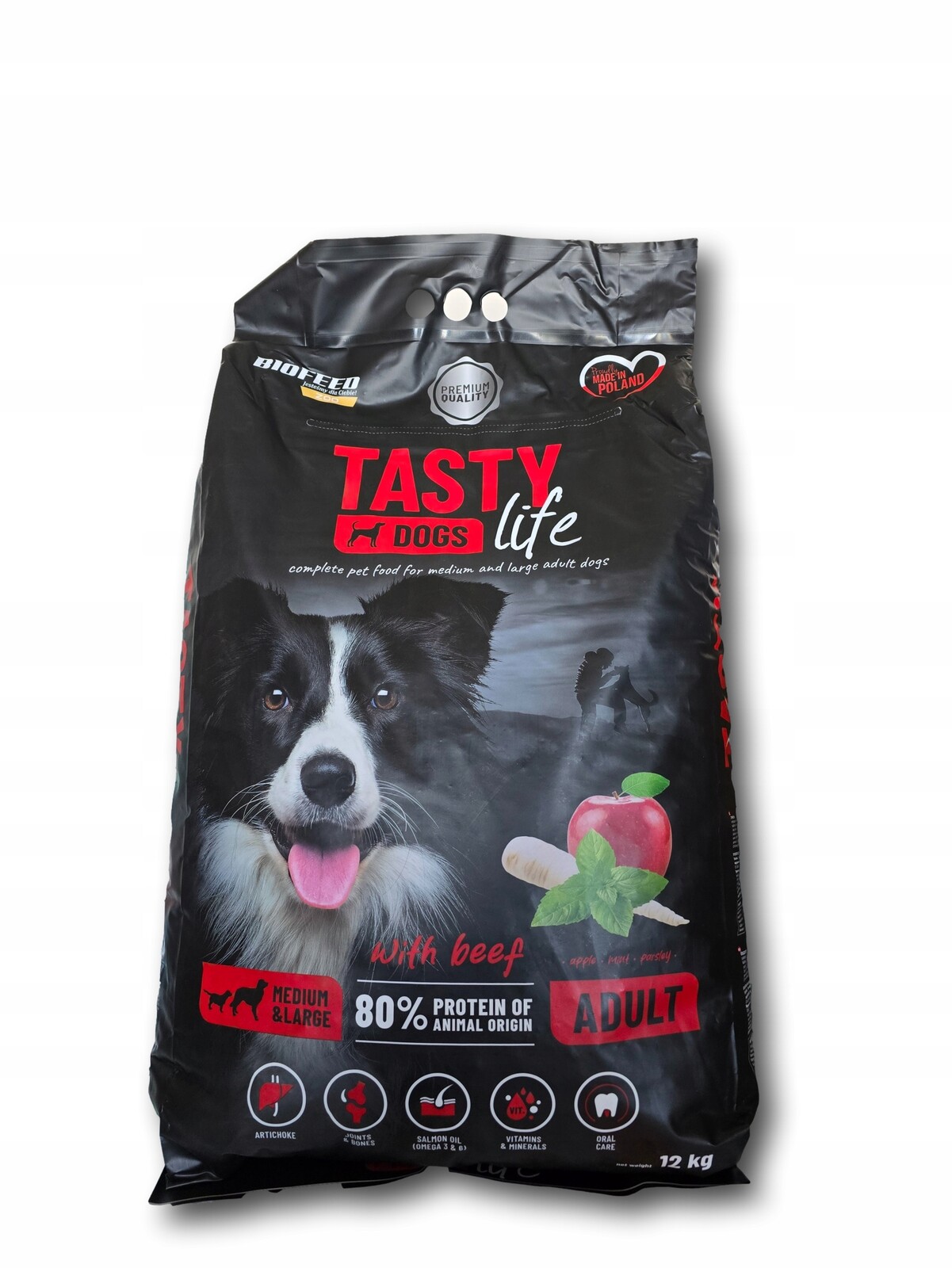 Suché krmivo BioFeed hovězí pro aktivní psy 12 kg Tasty Life s hovězím masem