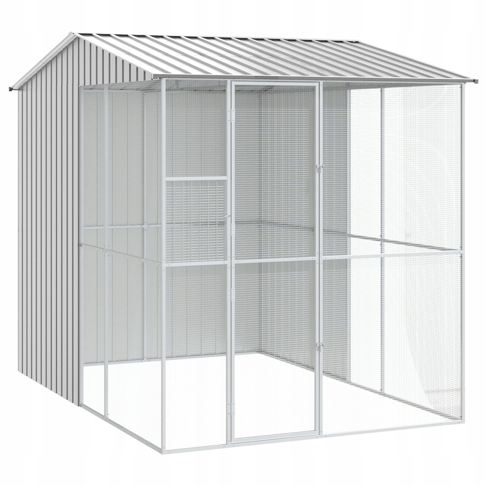 Klec pro ptáky vidaXL Šedá 215x310x247 cm Ocel