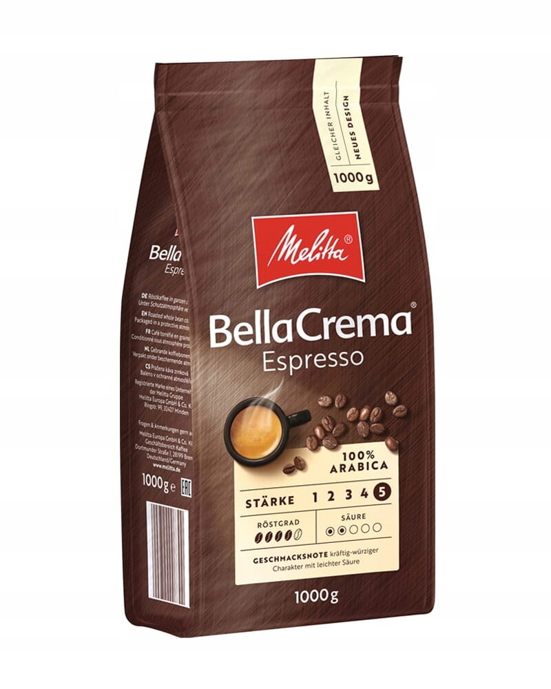 Dobrá Káva zrnková Arabica Melitta BellaCrema Espresso 1000 g 1 kg