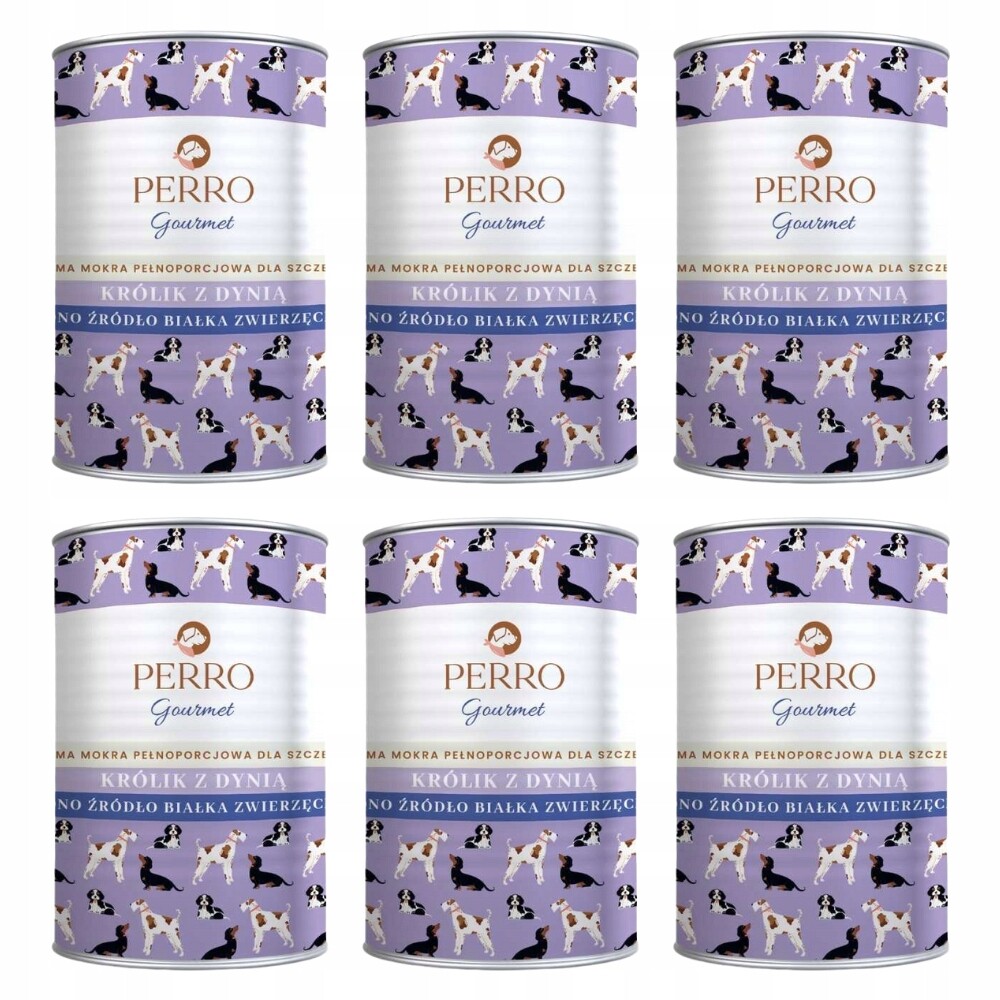 Perro Králík s dýní štěně 6 x 400 g monoproteinové krmivo pro štěňata