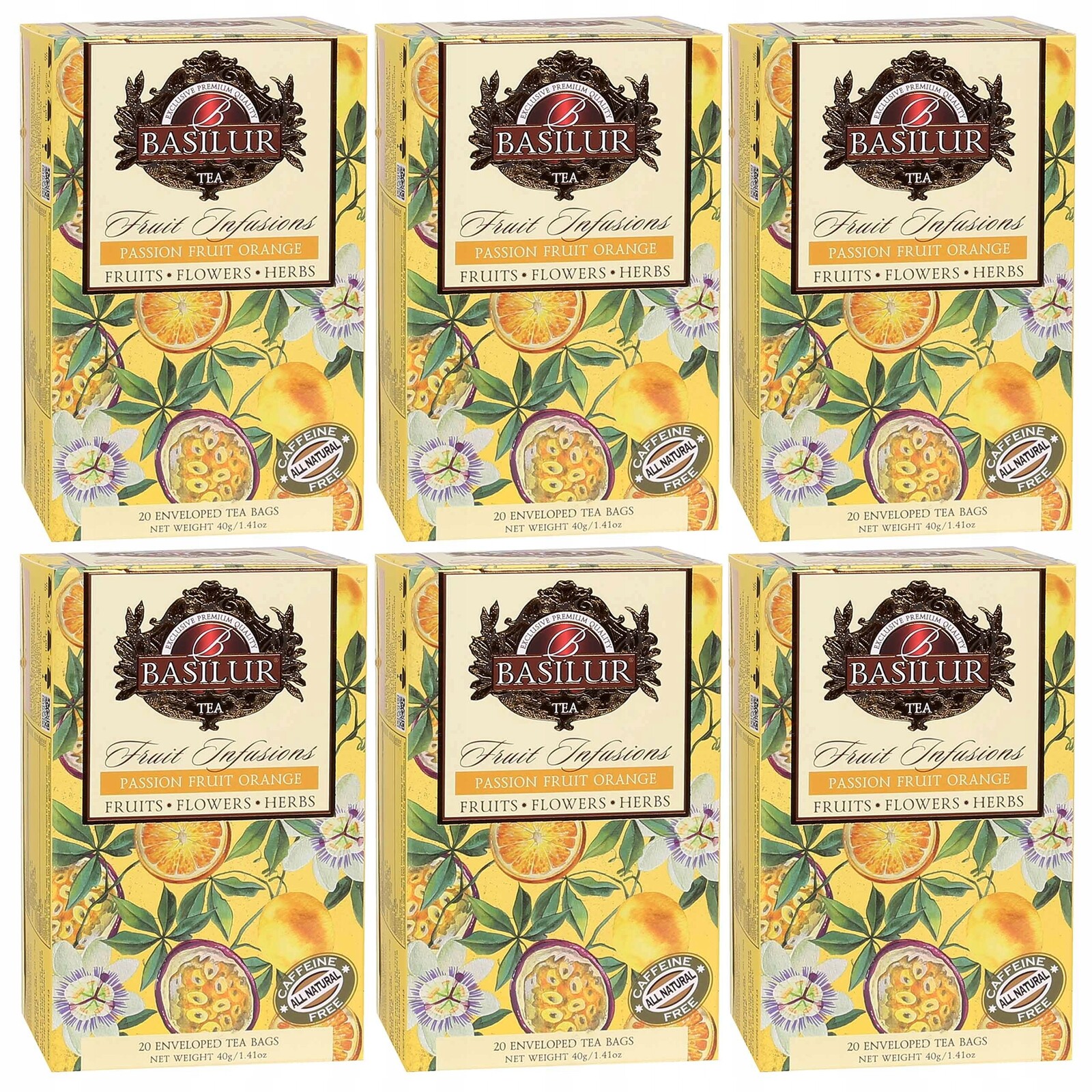 Basilur Fruit Infusions Ovocný čaj bez kofeinu v sáčcích 20 x 2 g x 6 g