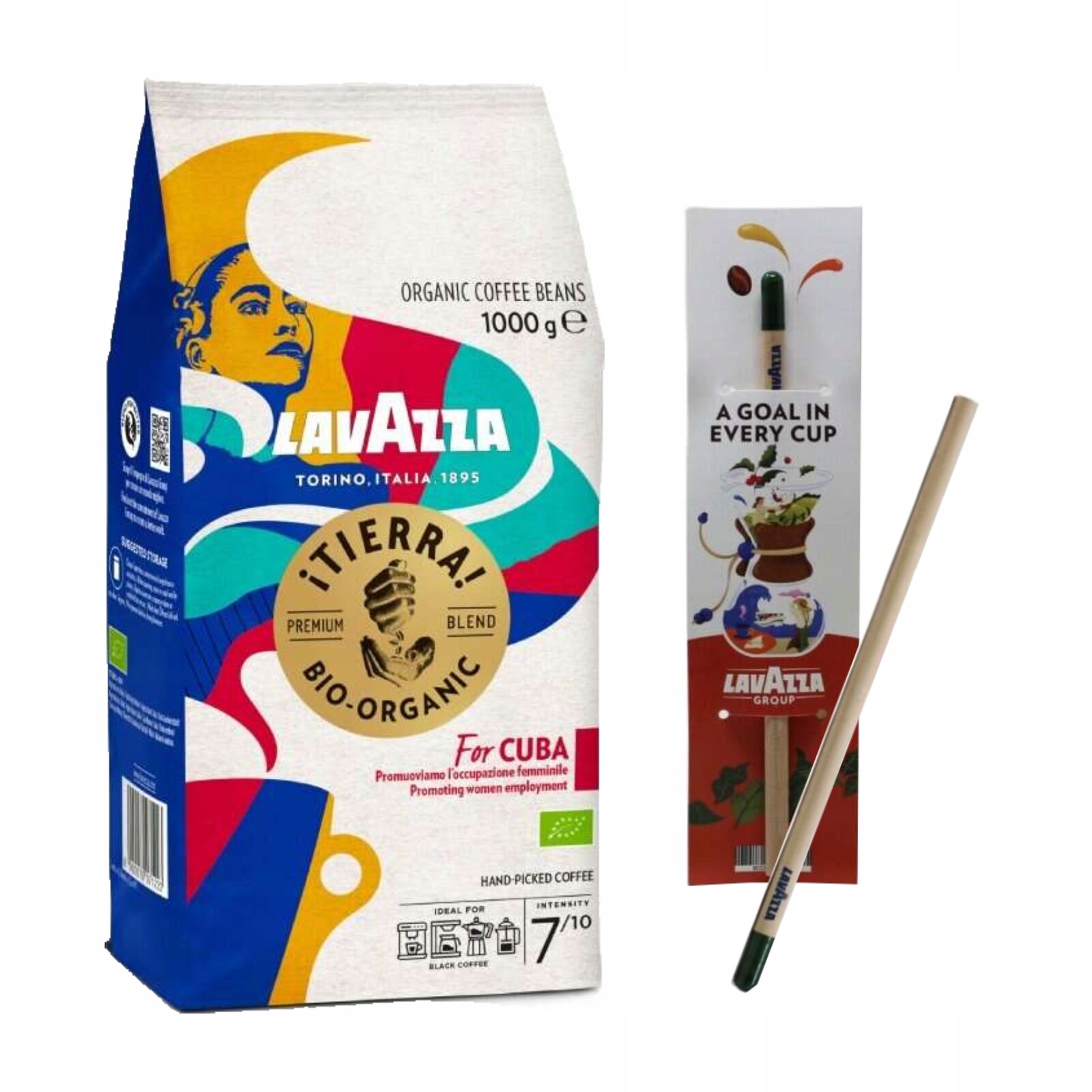 Káva zrnková Lavazza Tierra for Cuba Bio Arabika Robusta 1kg Dárek!
