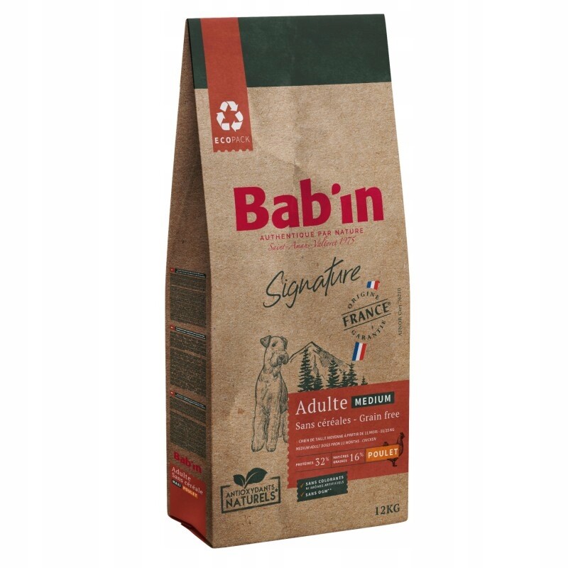 Bab'in Signature Medium Adult kuře bez obilovin pro psy středních plemen 12 kg