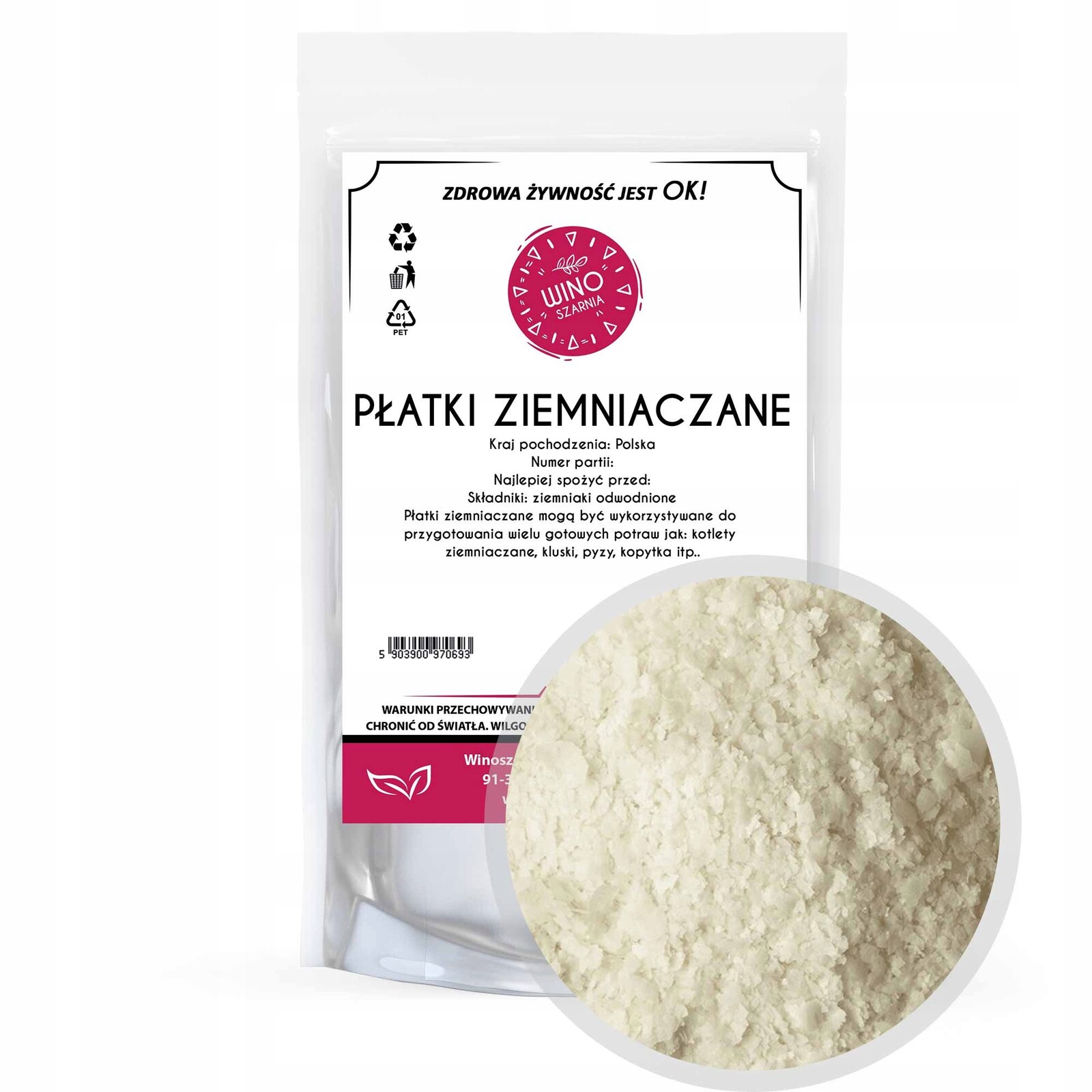 Bramborové Vločky 5kg Bramborové pyré 100% Přírodní